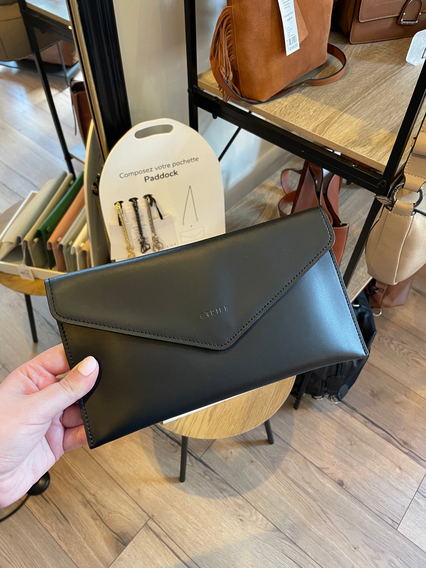 Sac de soirée, pochette PADDOCK étrier noire
