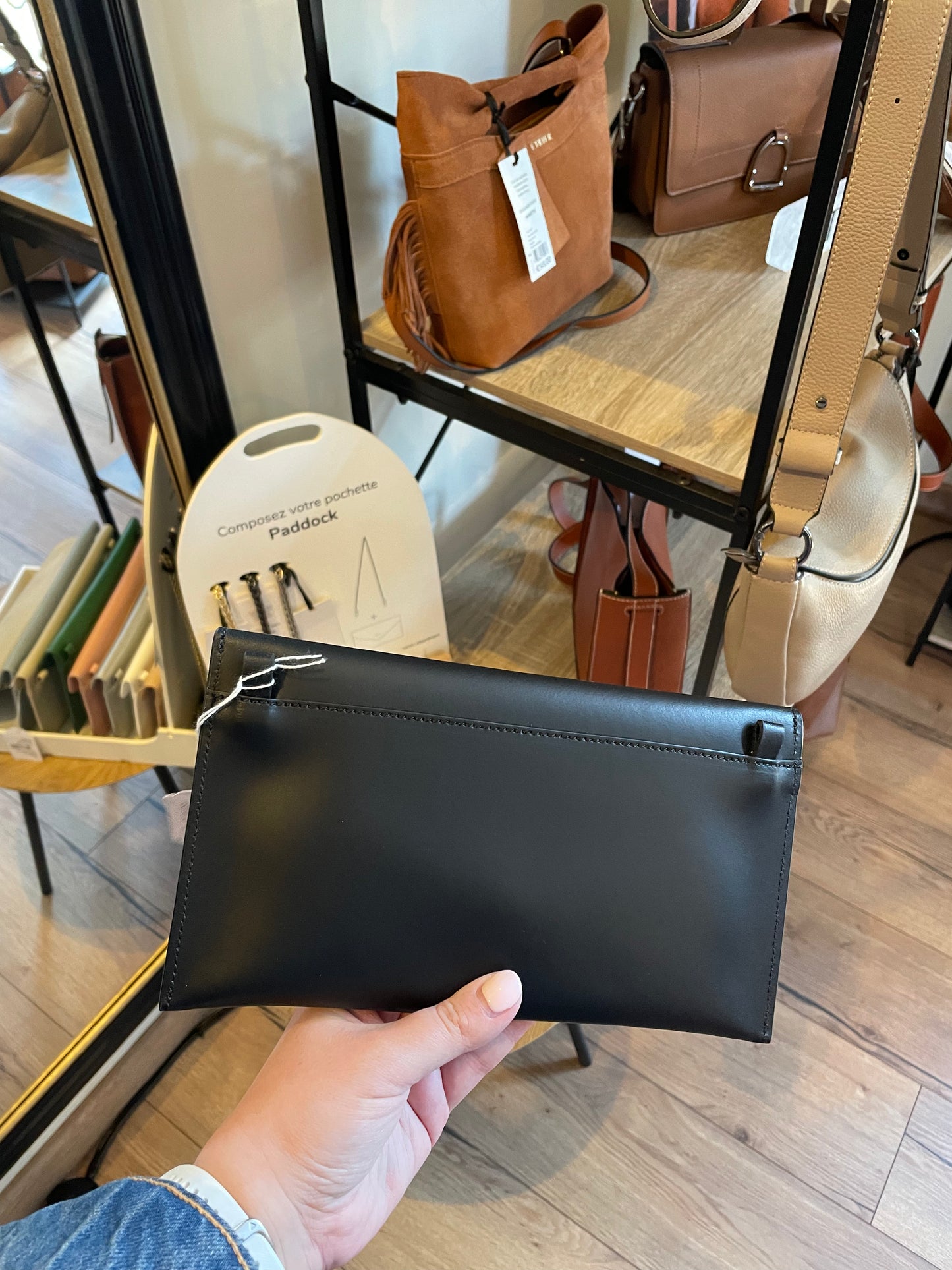 Sac de soirée, pochette PADDOCK étrier noire