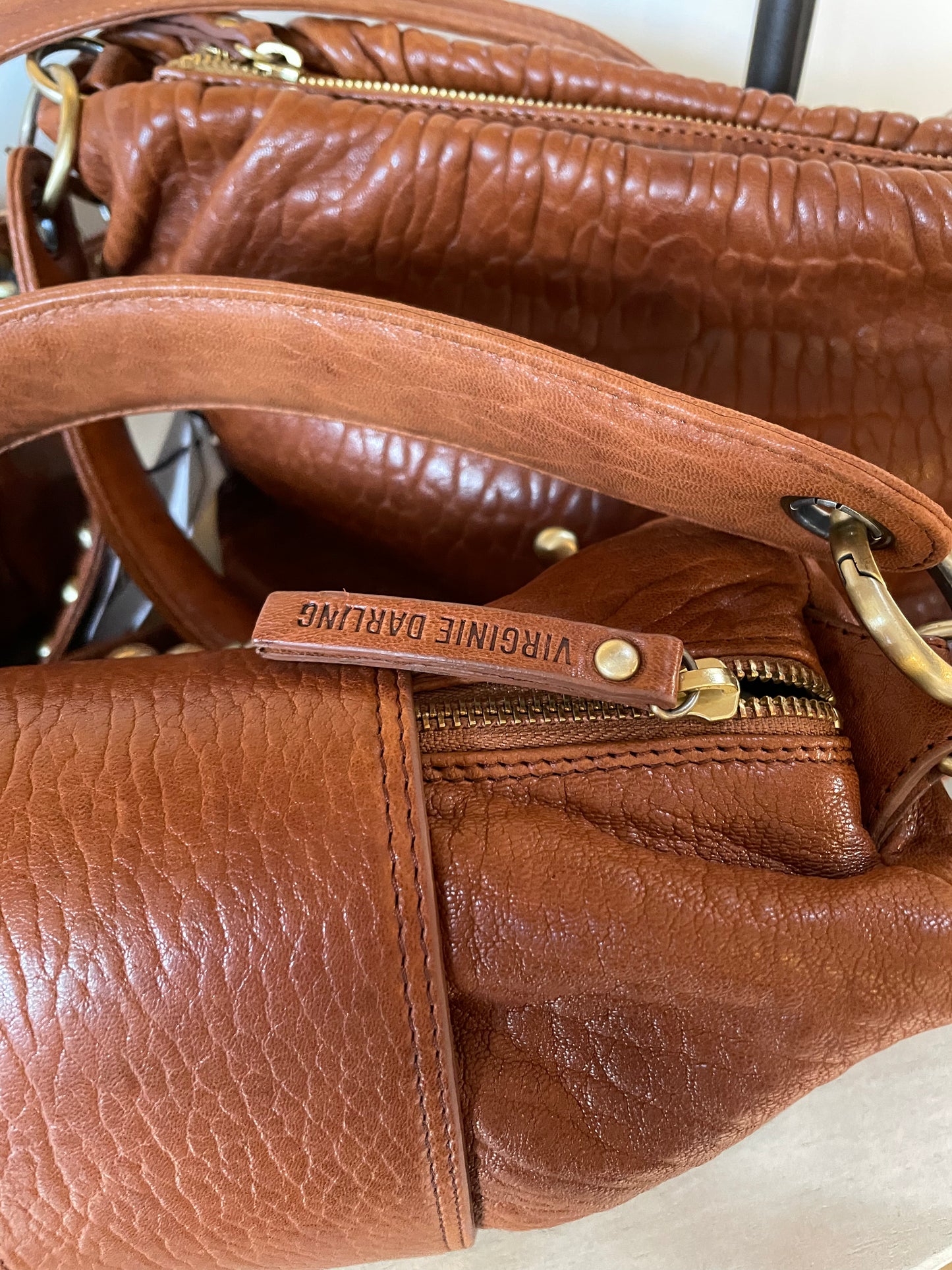 Sac bonnie mini cognac - Virginie Darling