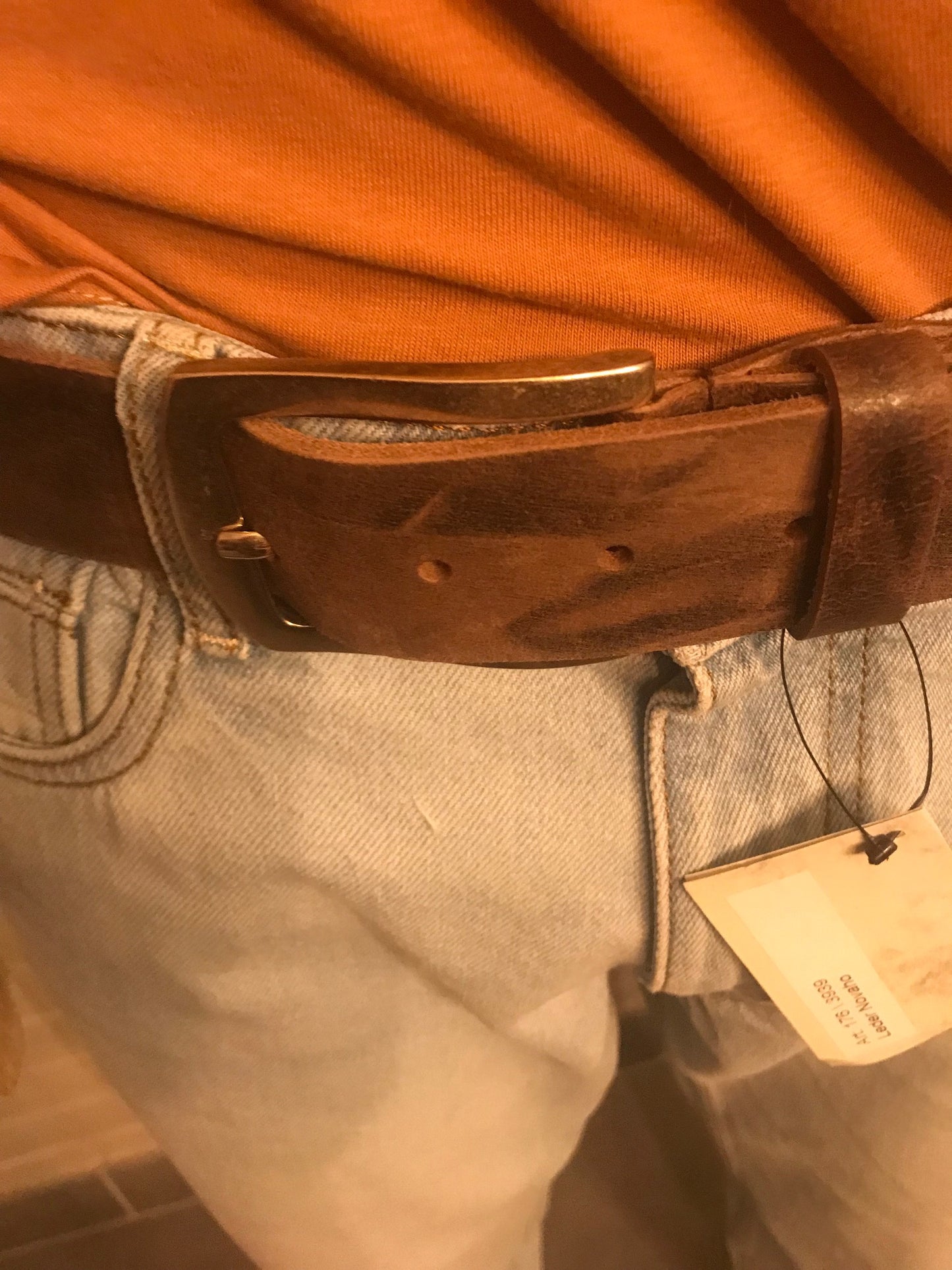 Ceinture mixte en cuir Marron "Chris"
