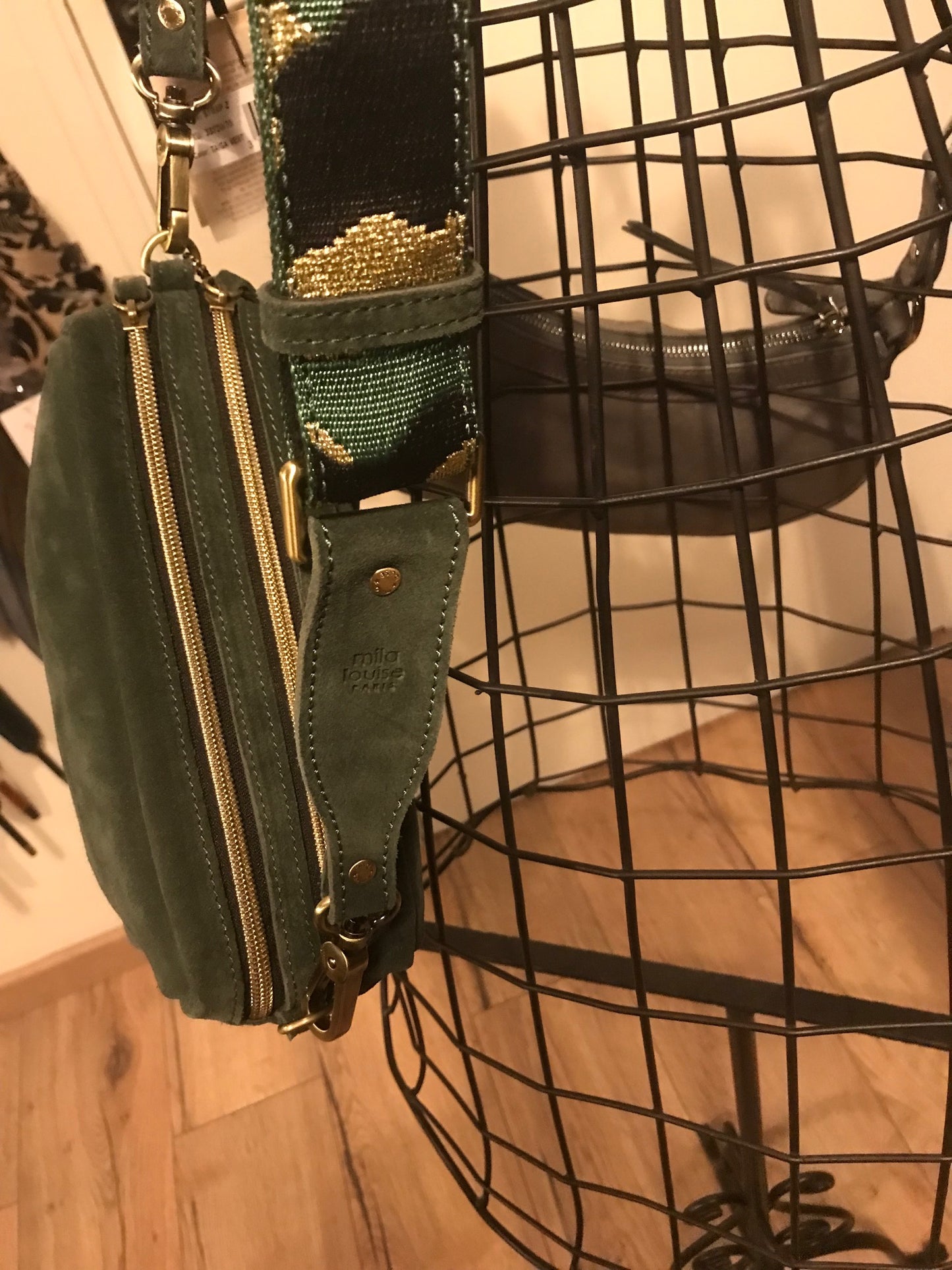 Bandoulière de sac STRAP Z coloris Taïga verte- MILA LOUISE