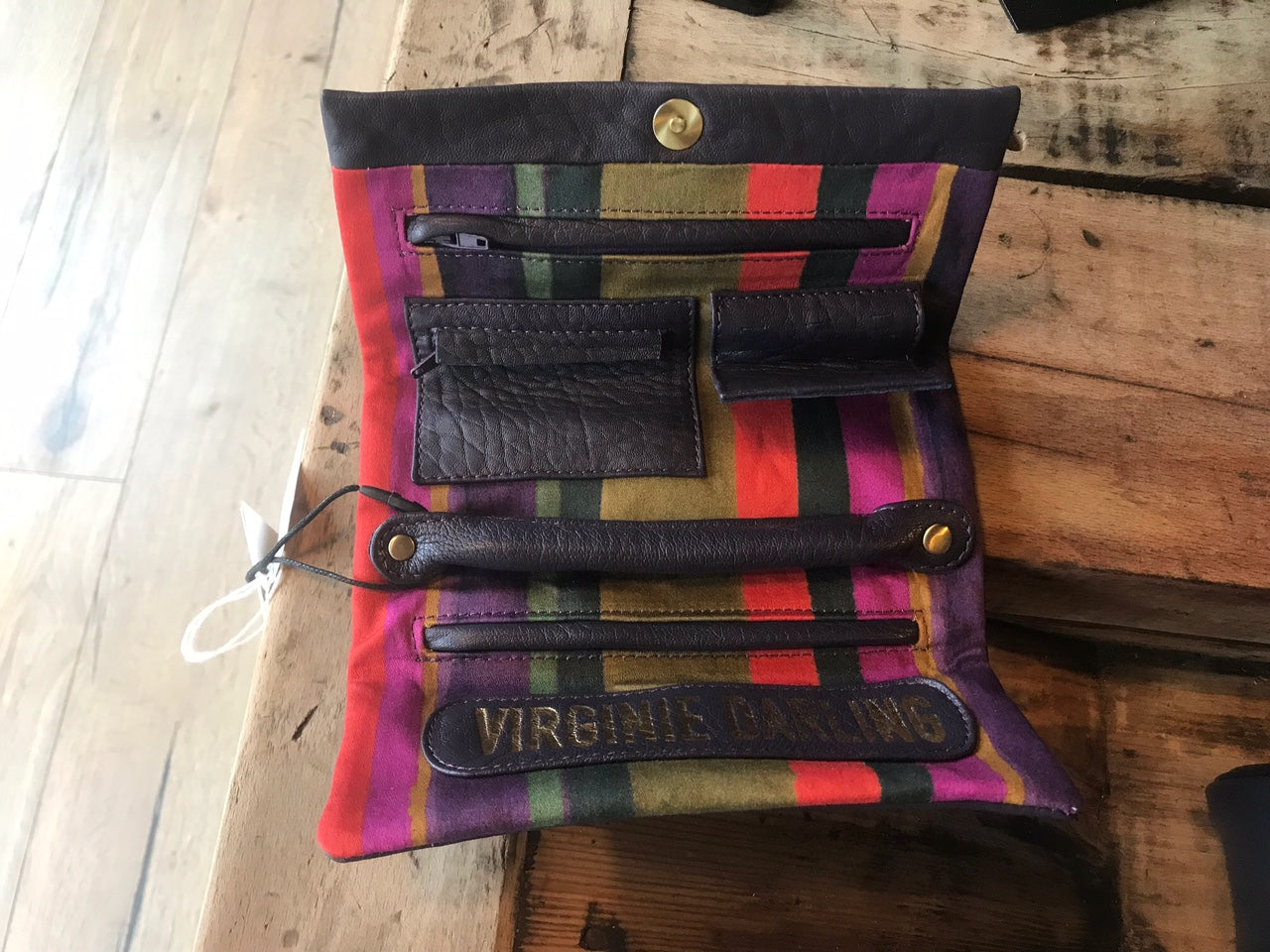 Trousse à bijoux en cuir violet - Virginie DARLING