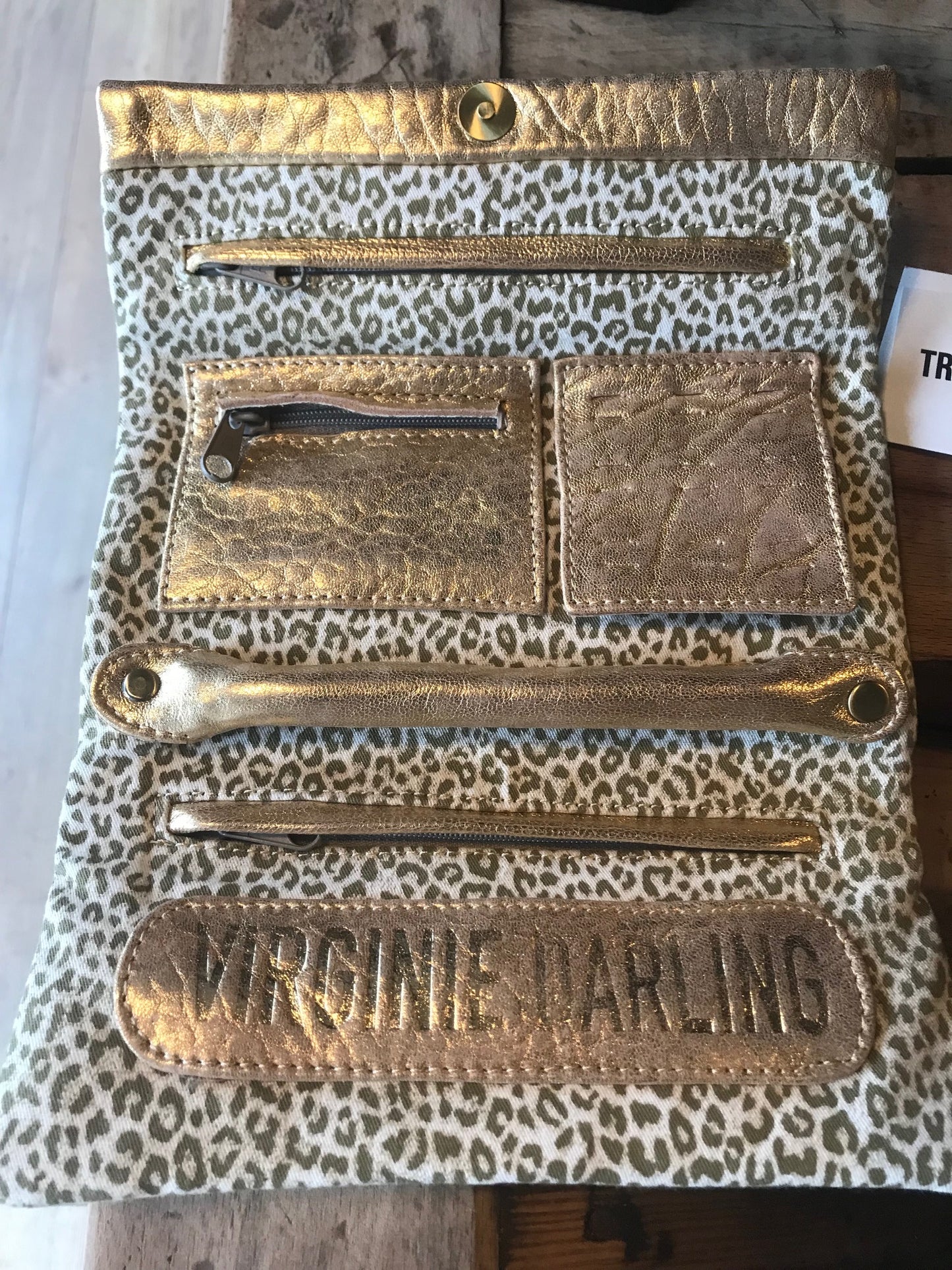 Trousse à bijoux en cuir Or - Virginie Darling