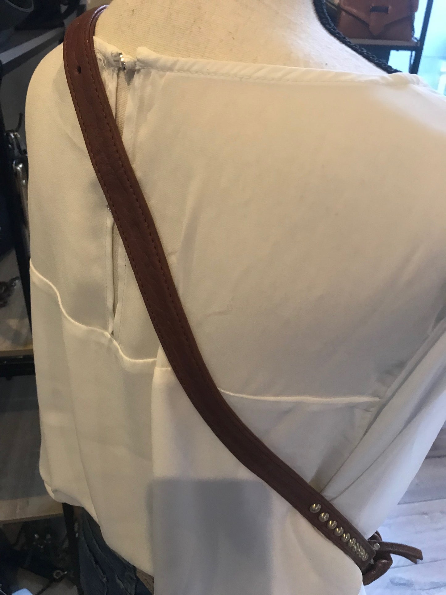 Bandoulière ROCK Fine Cognac - VIRGINIE DARLING