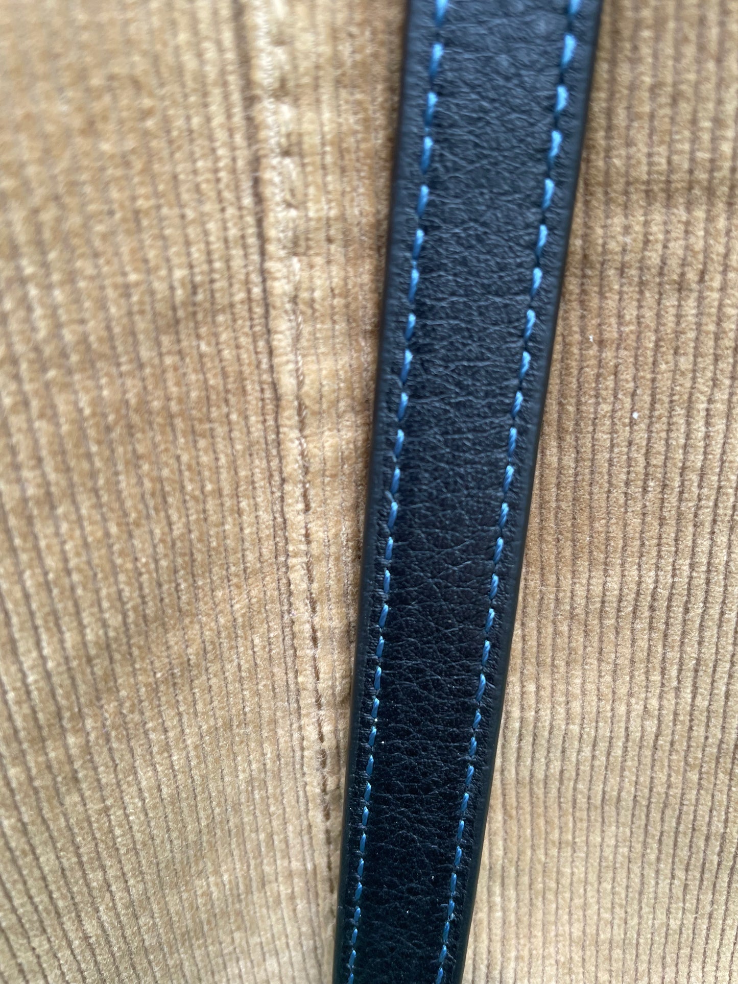 Sac bandoulière S Foulonné cuir noir bleu - Étrier