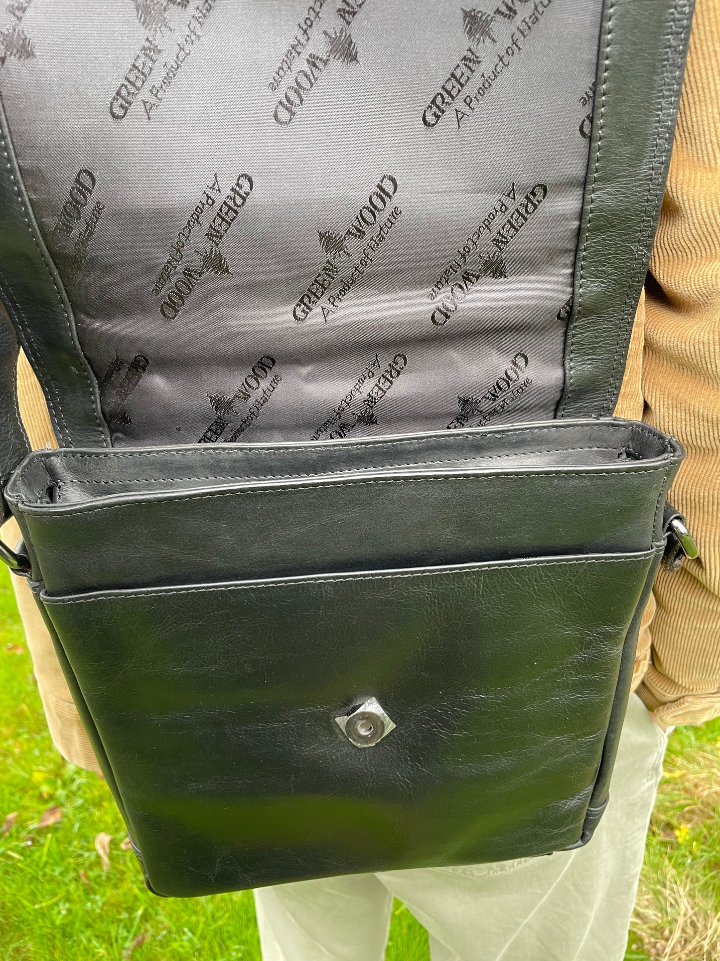 Sacoche bandoulière en cuir noir - Greenwood