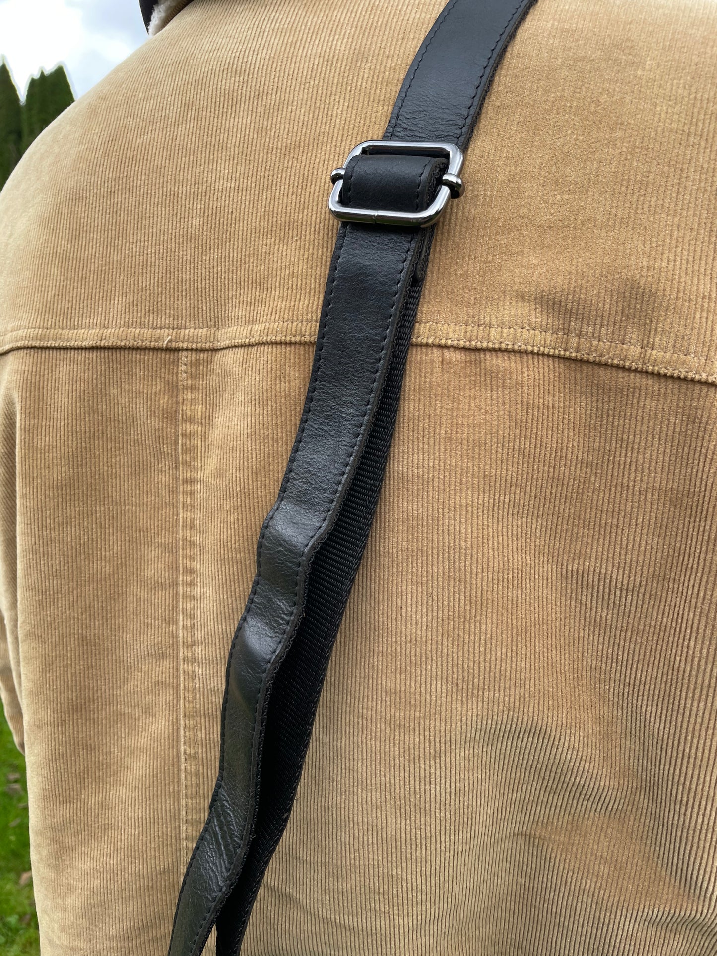 Sacoche bandoulière en cuir noir - Greenwood