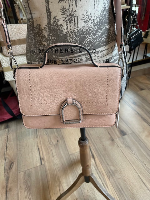 Sac bandoulière en cuir ALTESSE rose poudre - ETRIER
