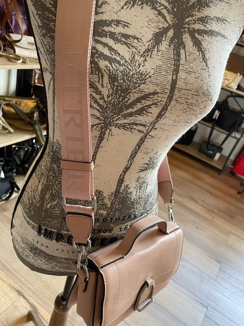 Sac bandoulière en cuir ALTESSE rose poudre - ETRIER