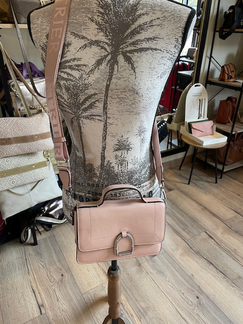 Sac bandoulière en cuir ALTESSE rose poudre - ETRIER
