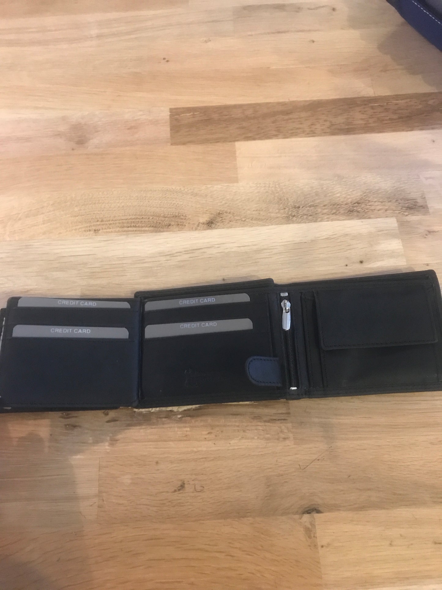 Portefeuille/porte-monnaie/porte-cartes en cuir noir Greenwood