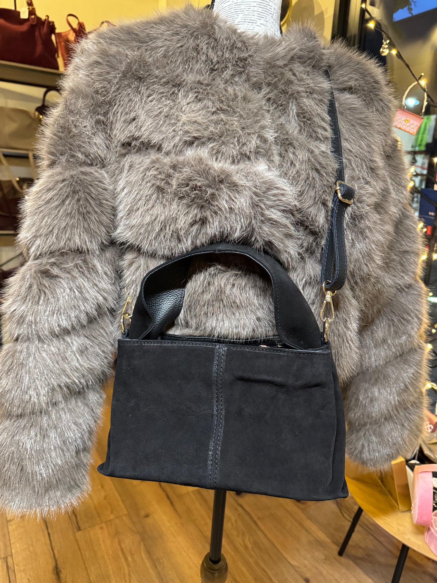 Sac Mini Pauline en daim noir