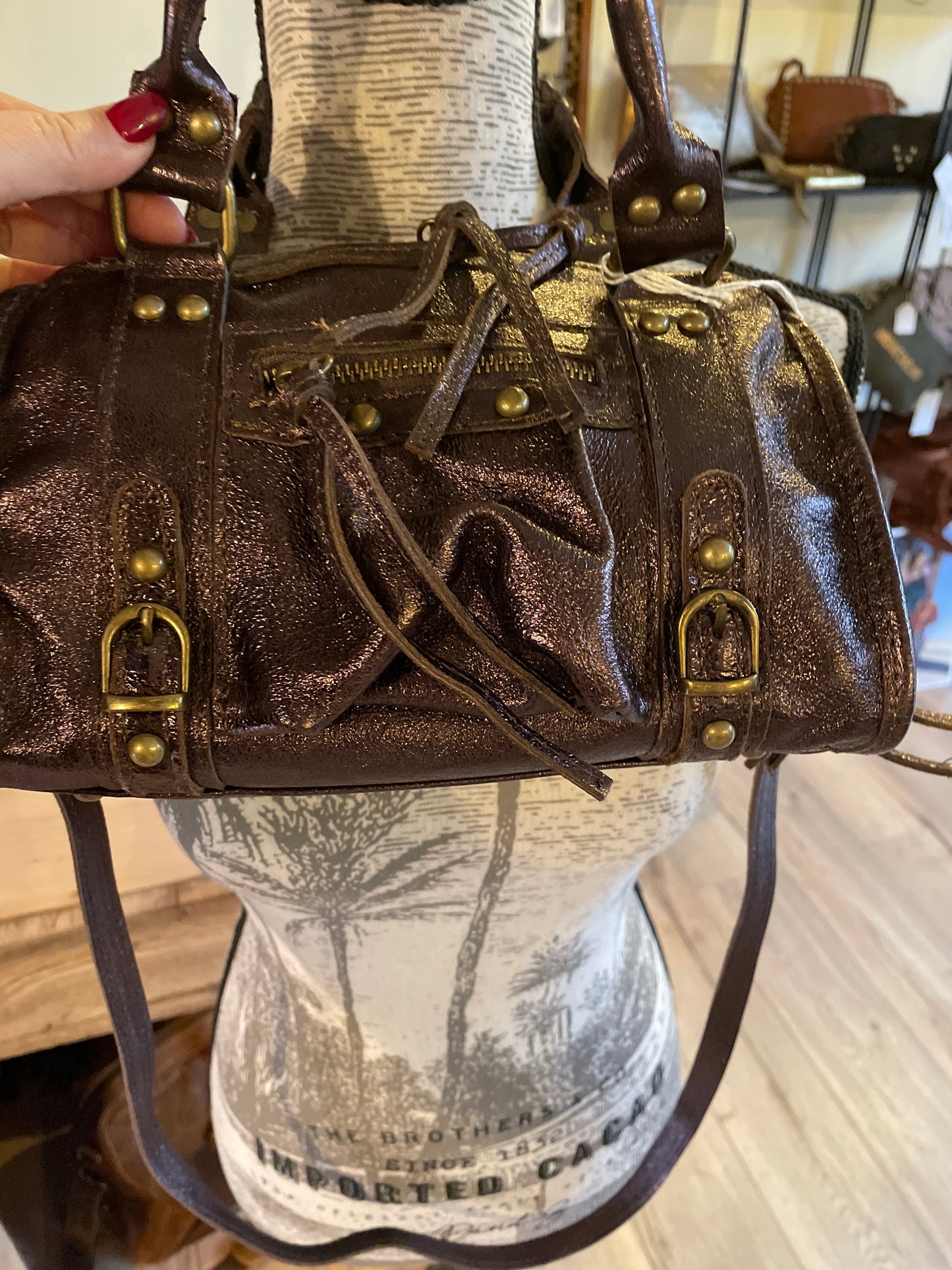 Sac Amandine mini coloris brun irisé