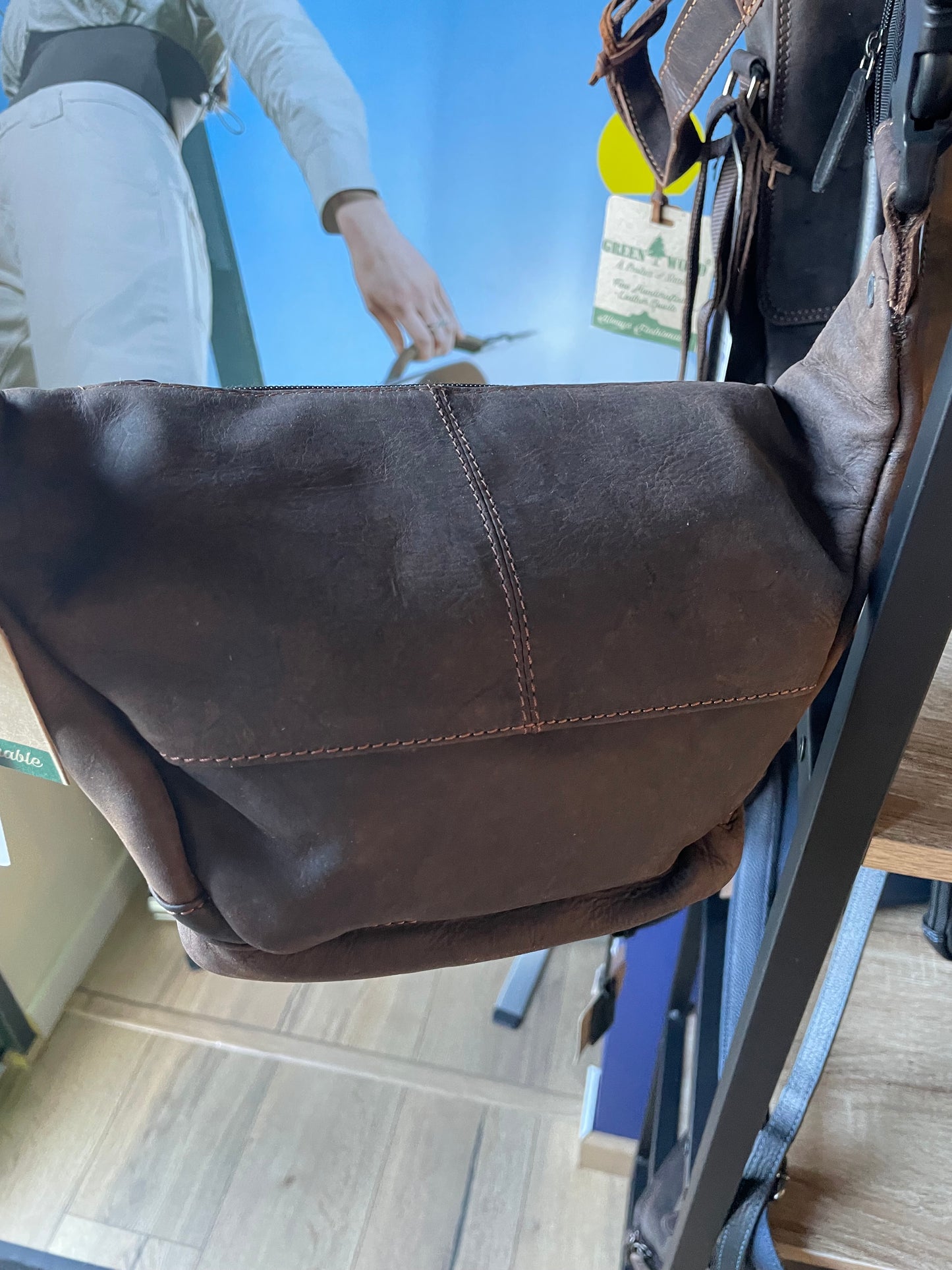 Sac banane Julien en cuir au look vintage brun (mixte)
