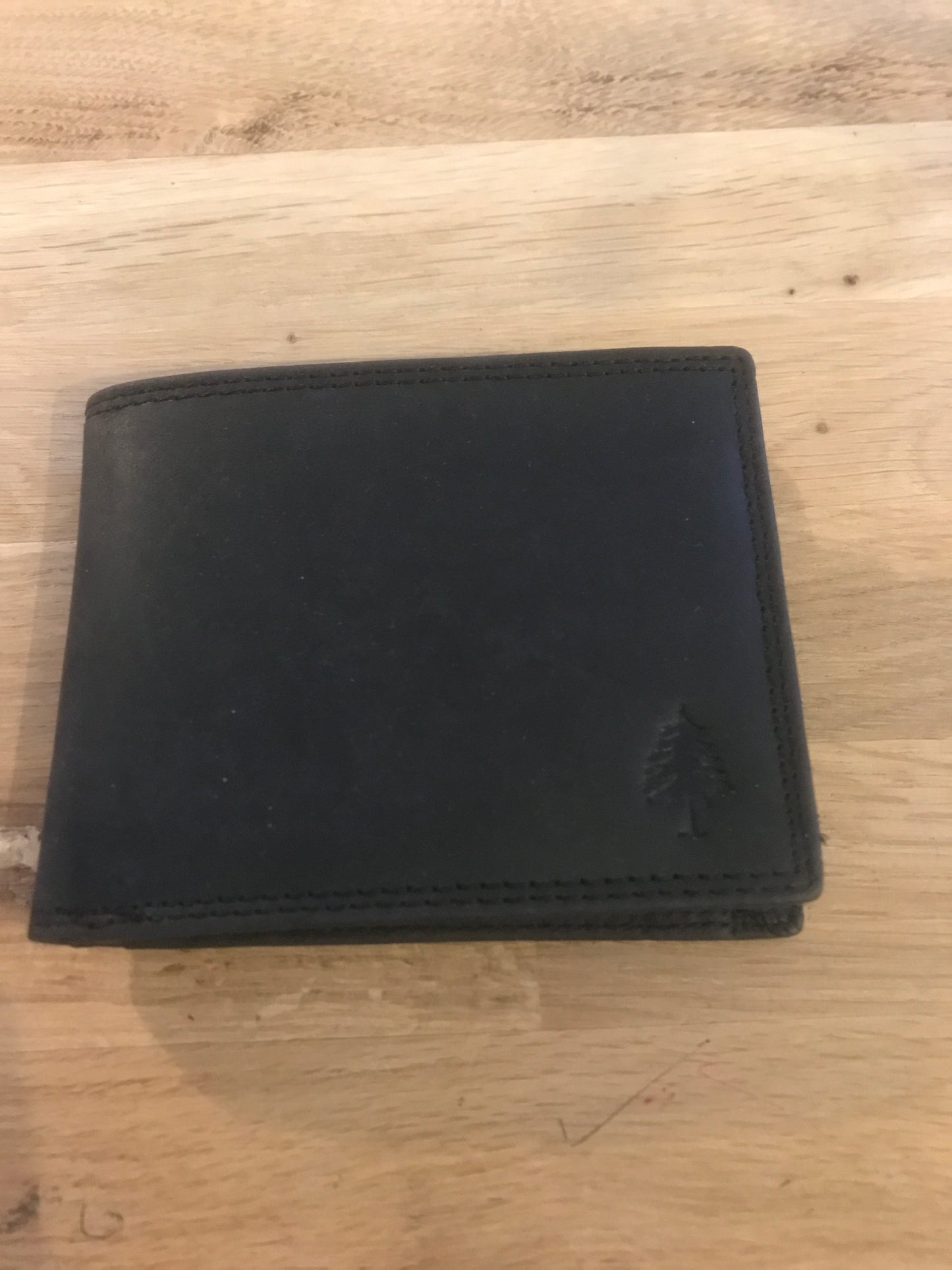 Portefeuille/porte-monnaie/porte-cartes en cuir noir Greenwood