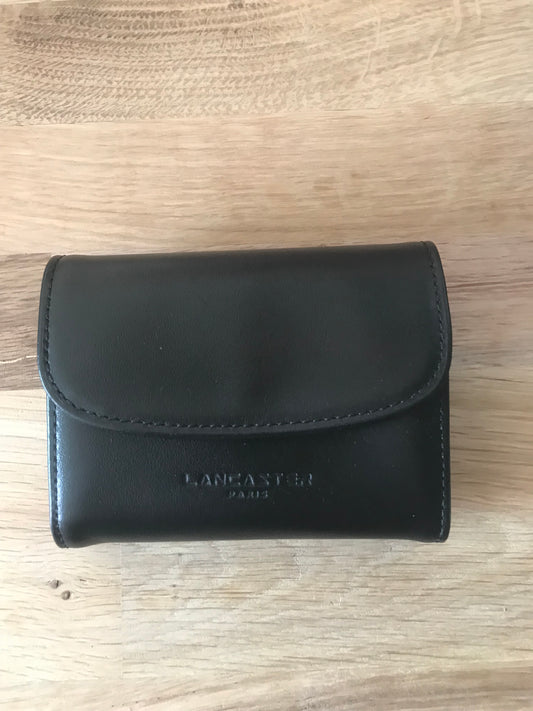 Porte monnaie petit Portefeuille en cuir lisse LANCASTER noir