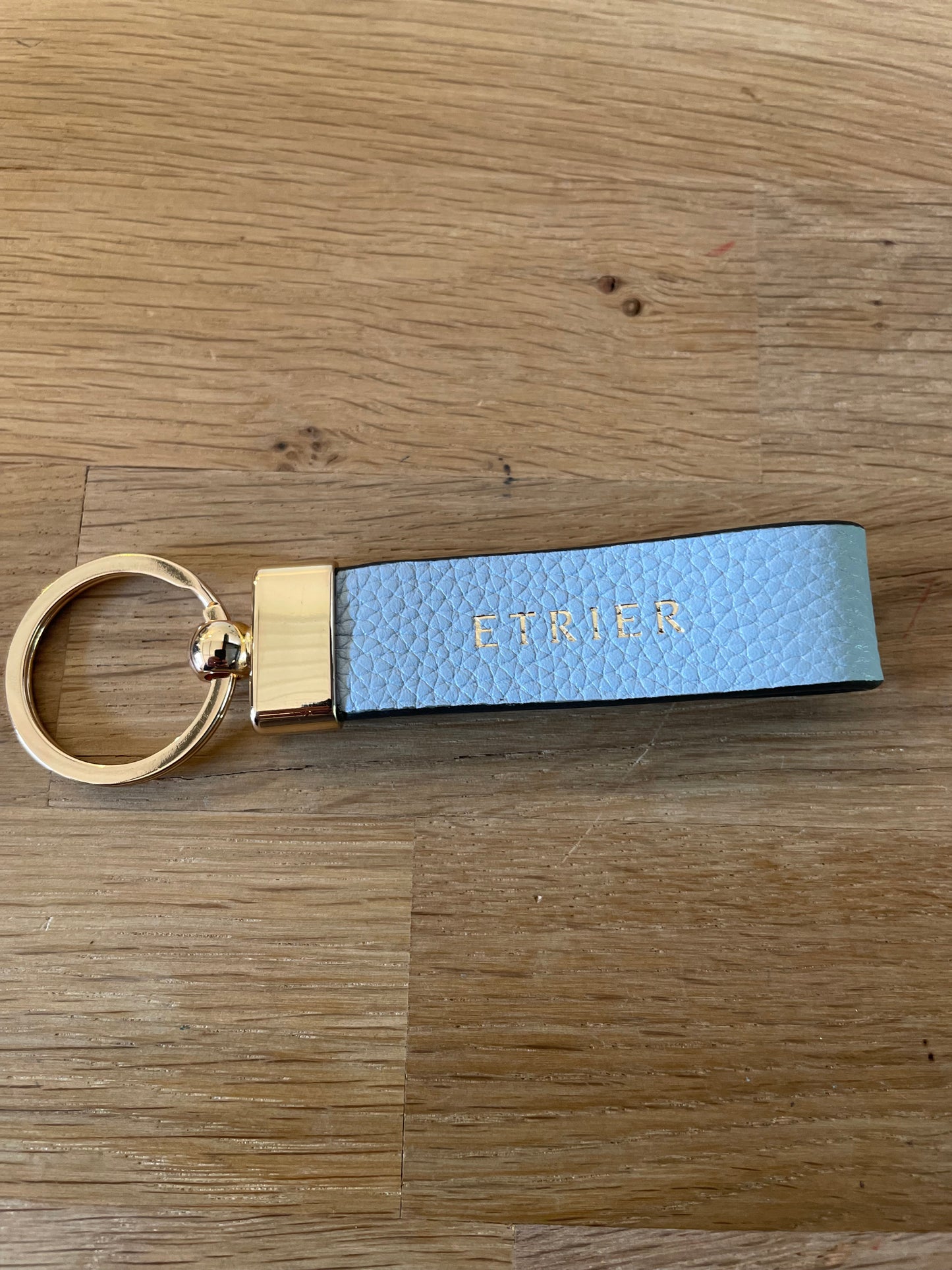 Porte clés en cuir bleu azur Tradition - Étrier