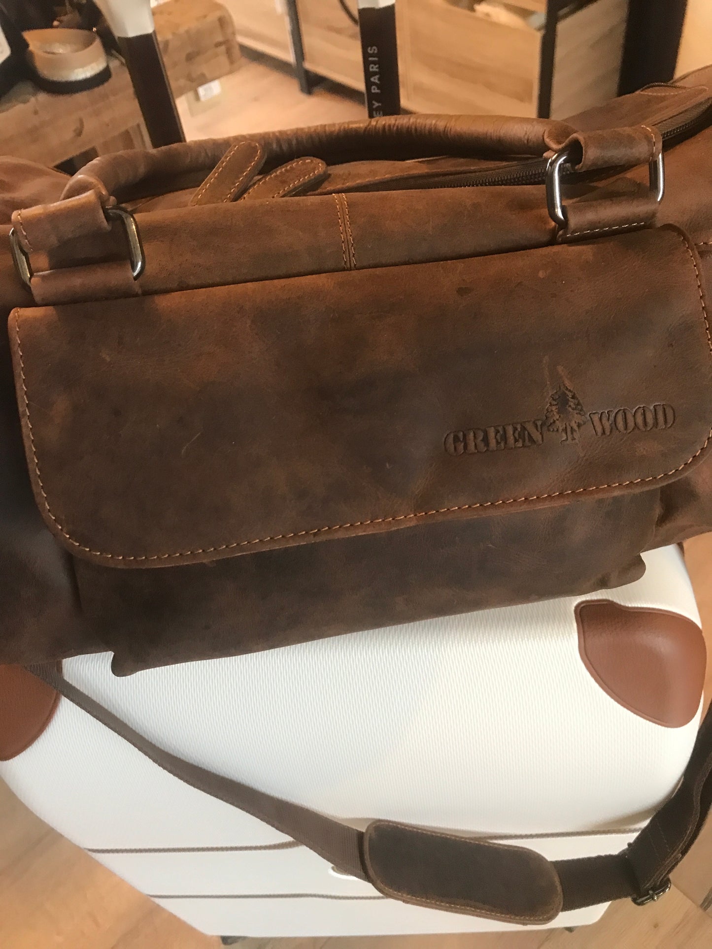 Sac de voyage, week-end, sac de sport en cuir au look vintage - Greenwood