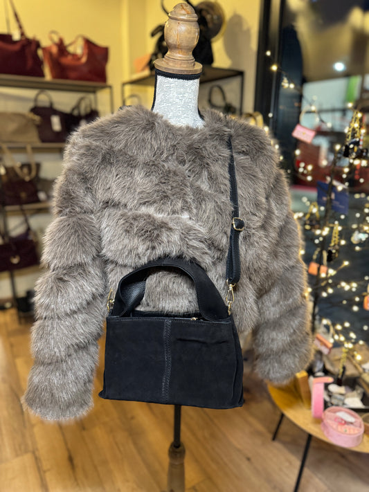 Sac Mini Pauline en daim noir