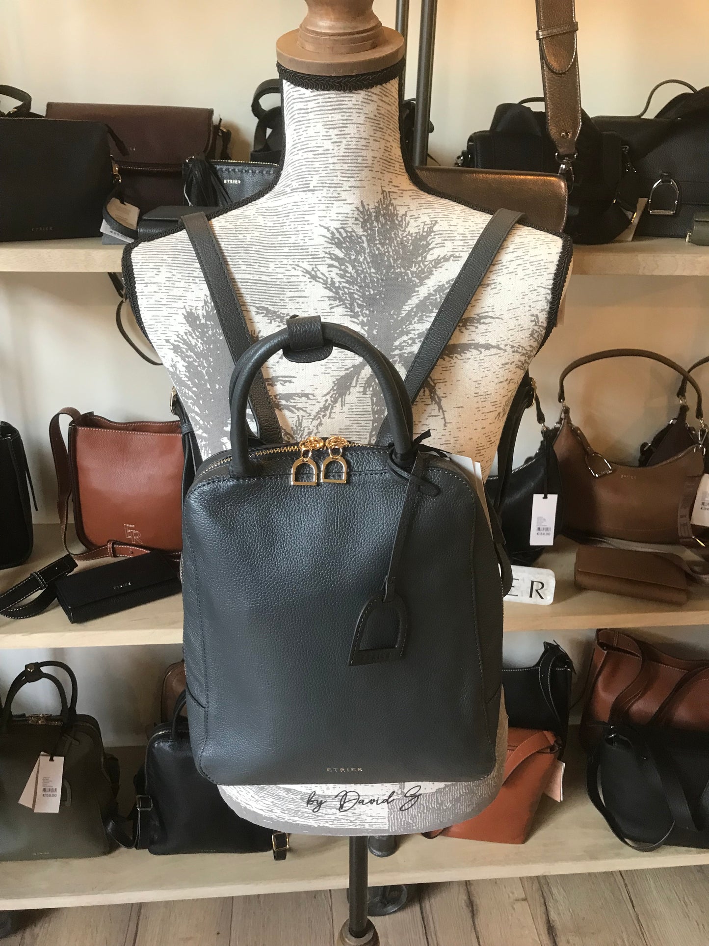 Sac à dos Tradition cuir marine (Étrier)