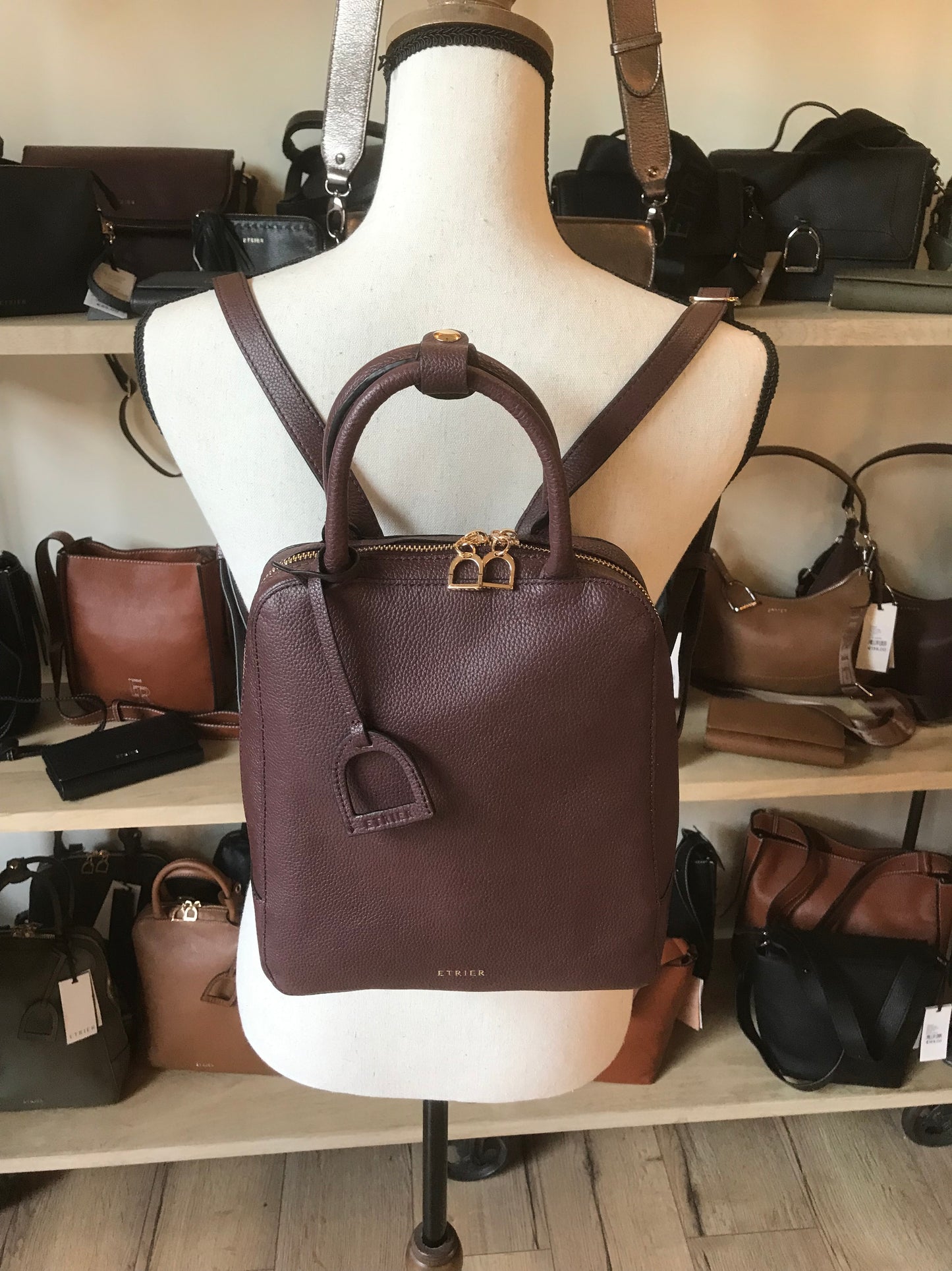 Sac à dos Tradition cuir Prune (Étrier)
