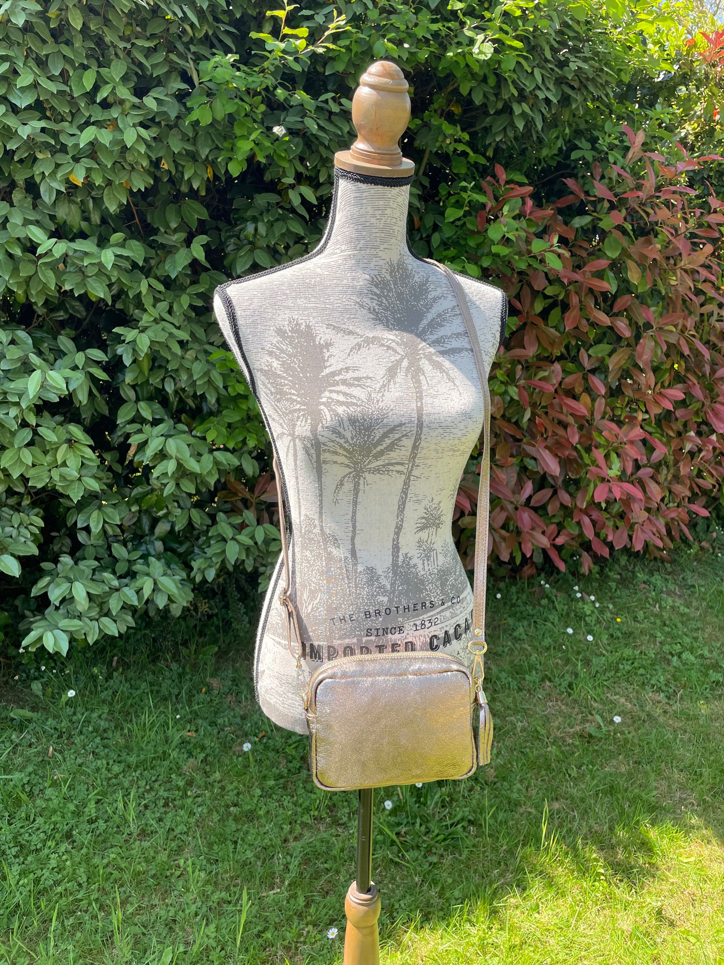 Sac SACHA en cuir irisé bronze