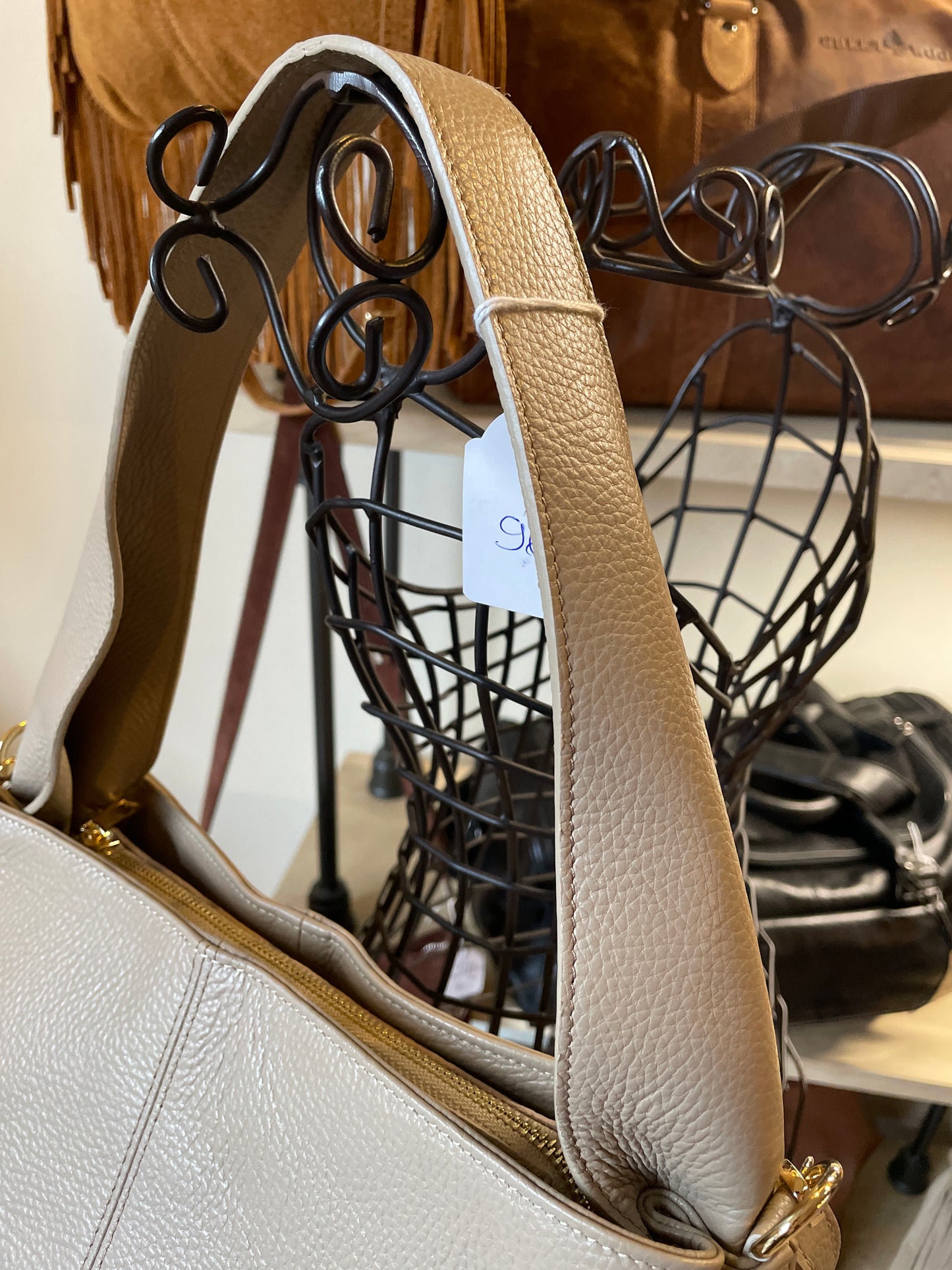 Sac Paula en cuir grainé Taupe