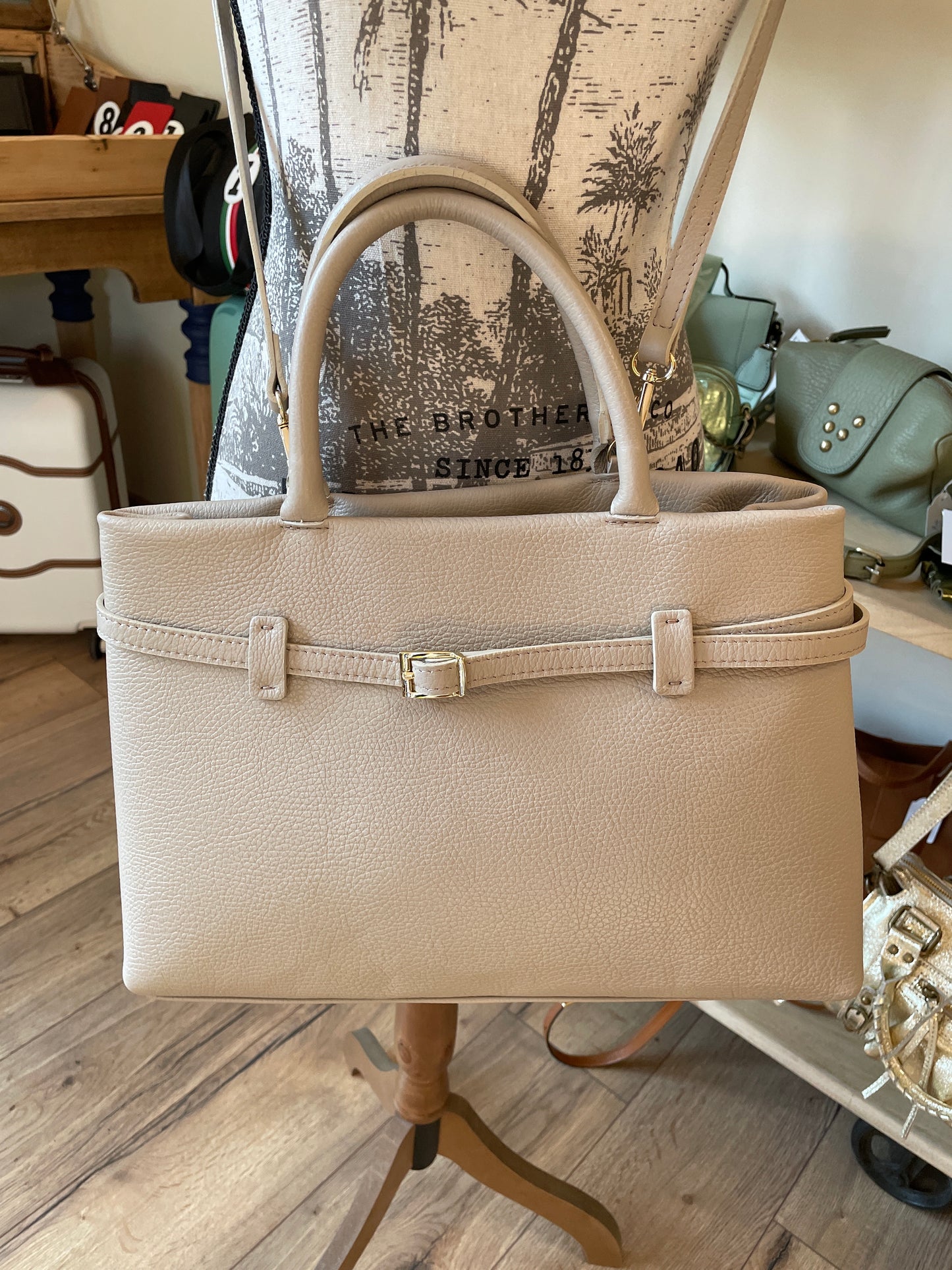 Sac Catherine en cuir beige