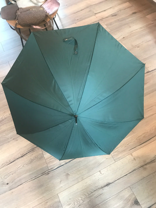 Parapluie automatique poignée bois vert sapin Pierre Vaux