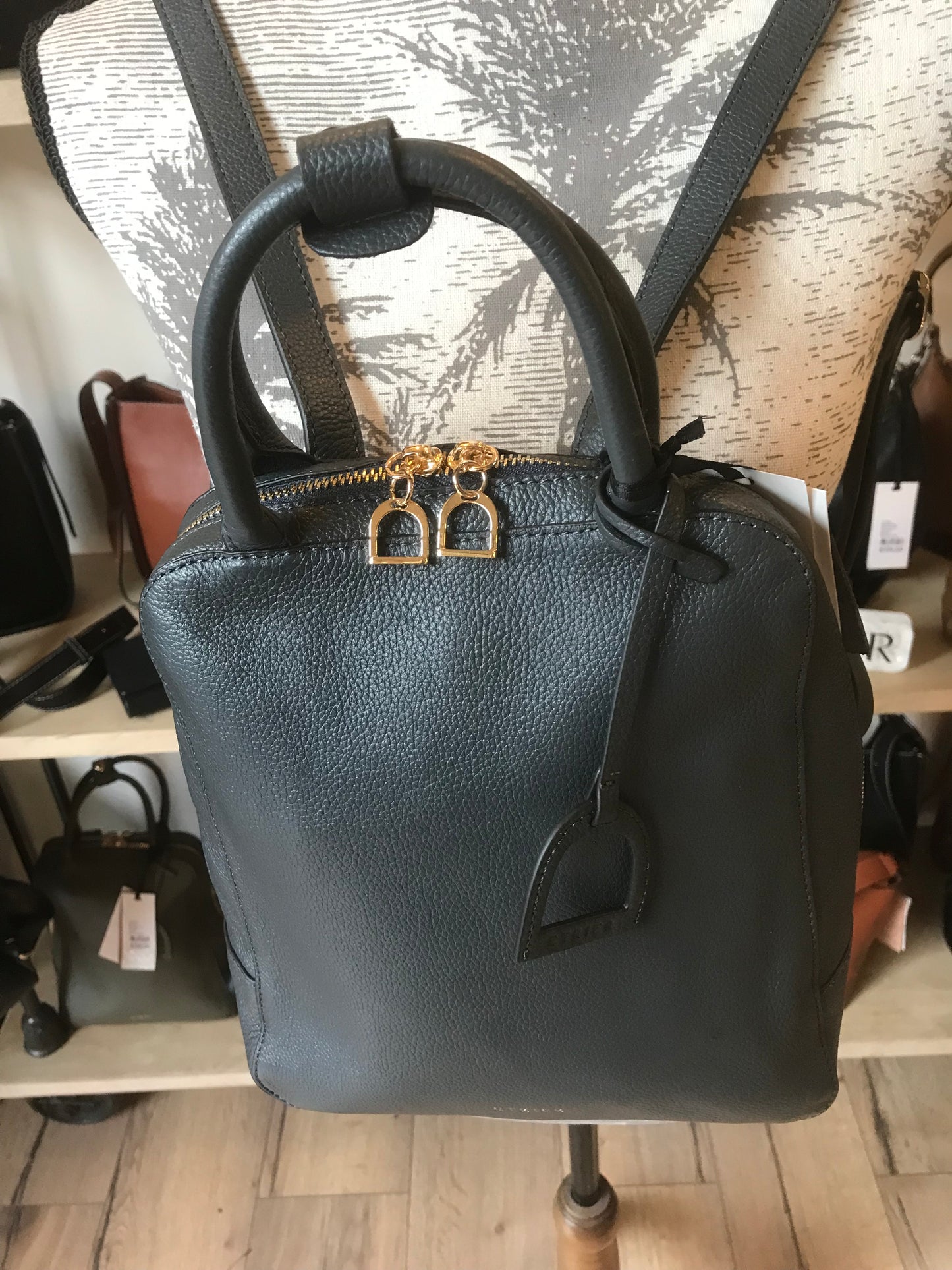Sac à dos Tradition cuir marine (Étrier)