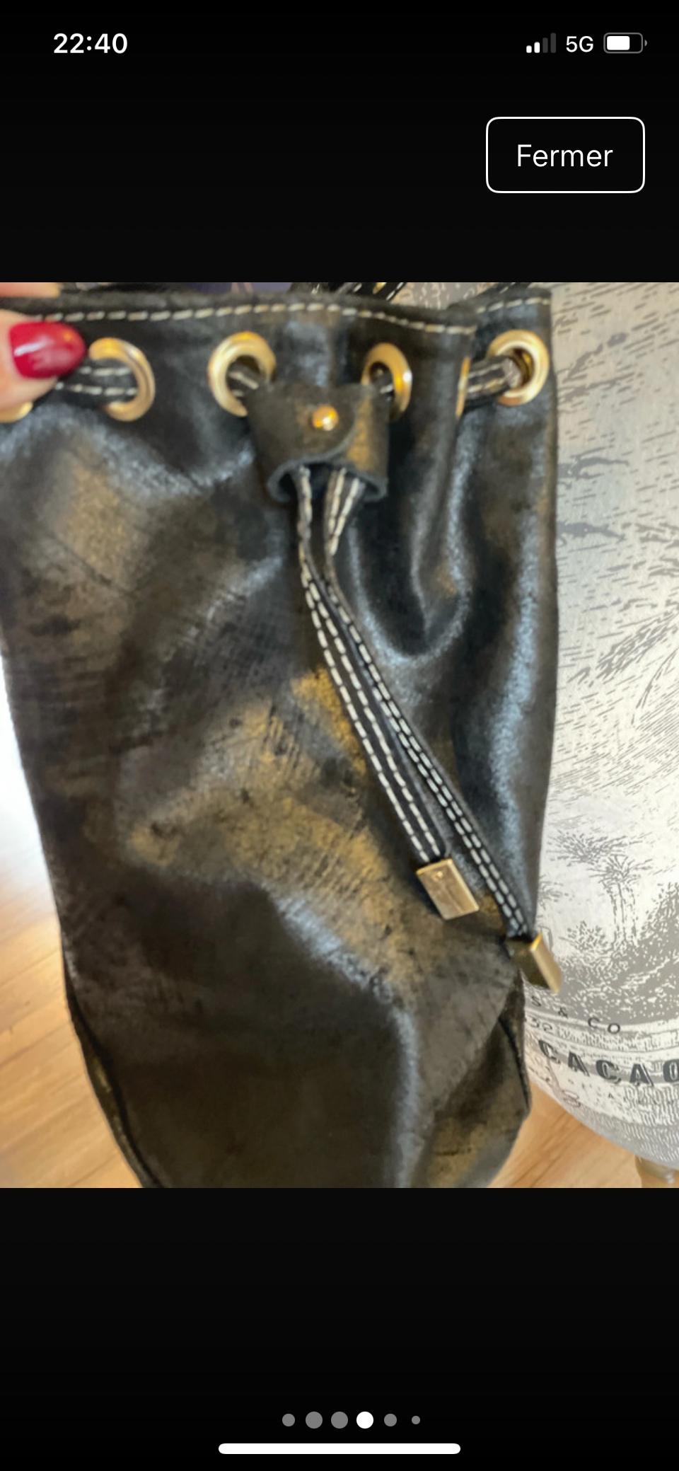 Sac Carla en cuir coloris noir