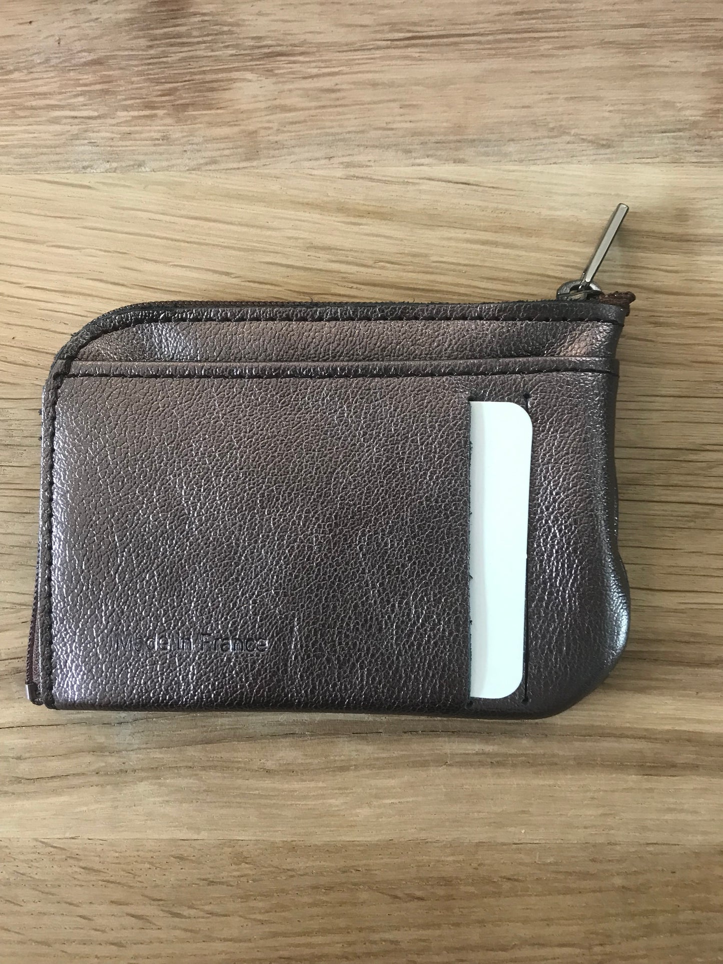 Porte monnaie /Porte cartes en cuir de vachette ÉTRIER de la ligne étincelle