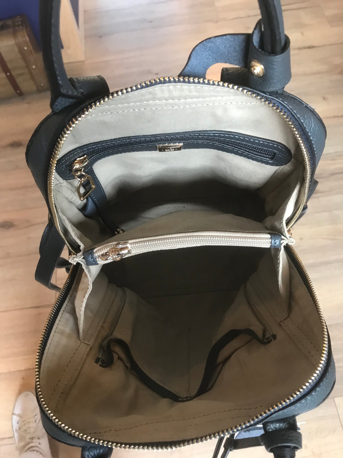 Sac à dos Tradition cuir marine (Étrier)