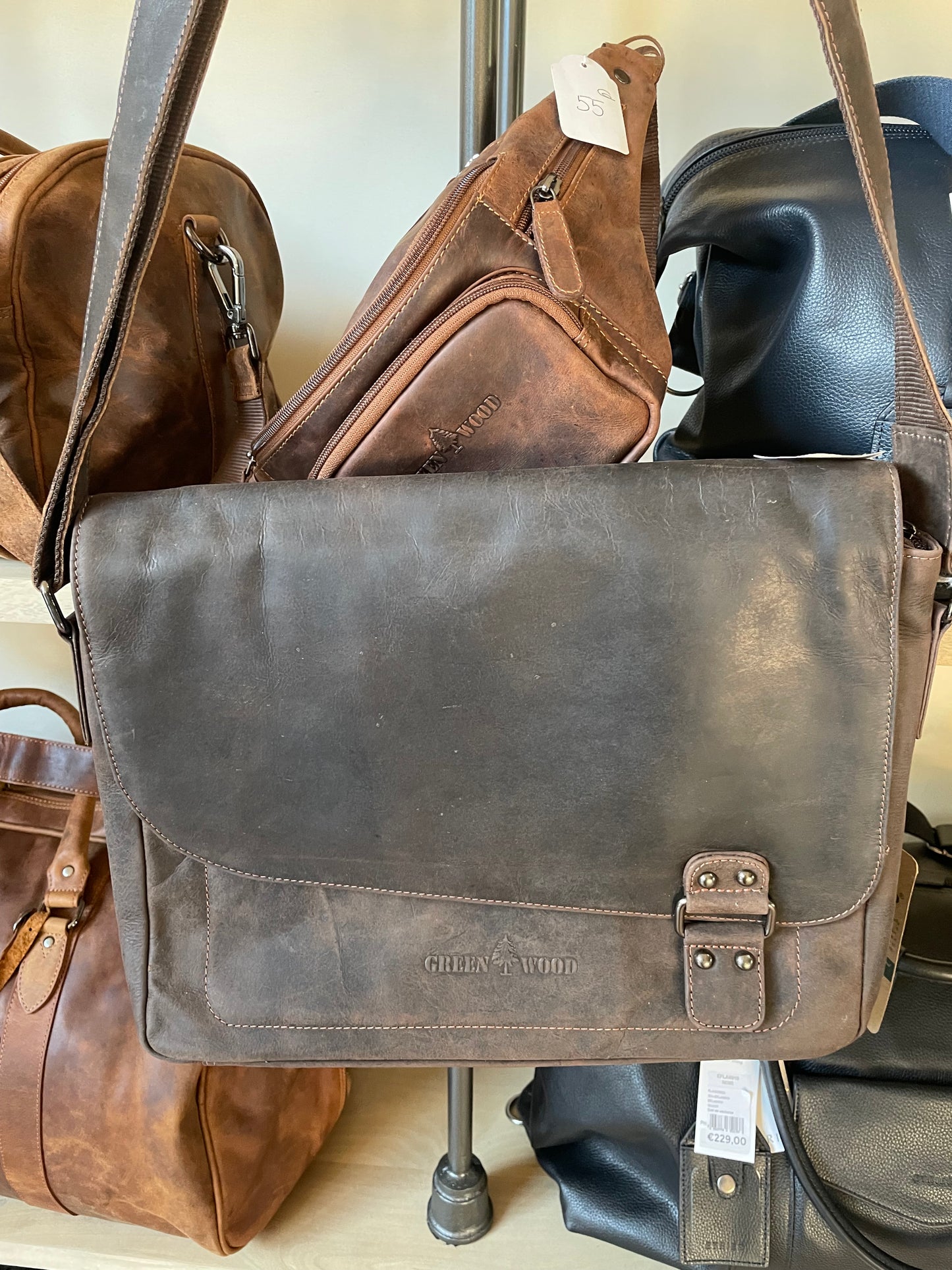 Sac à bandoulière Martin en cuir vintage brun