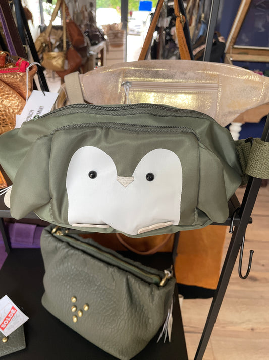 Sac banane pour enfant petit pingouin vert - Yuko.B