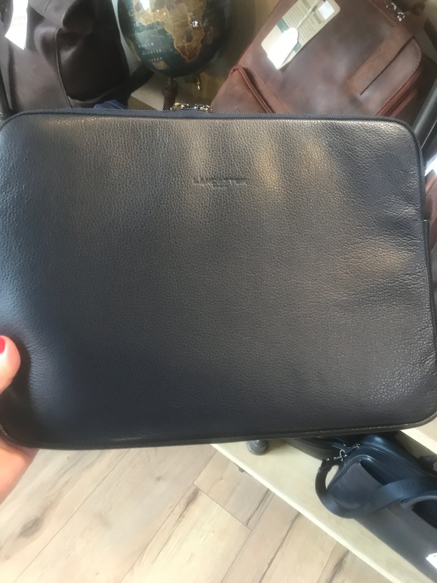 Pochette/housse ordi 13’´ en cuir bleu foncé ligne Milano Gentlemen - Lancaster