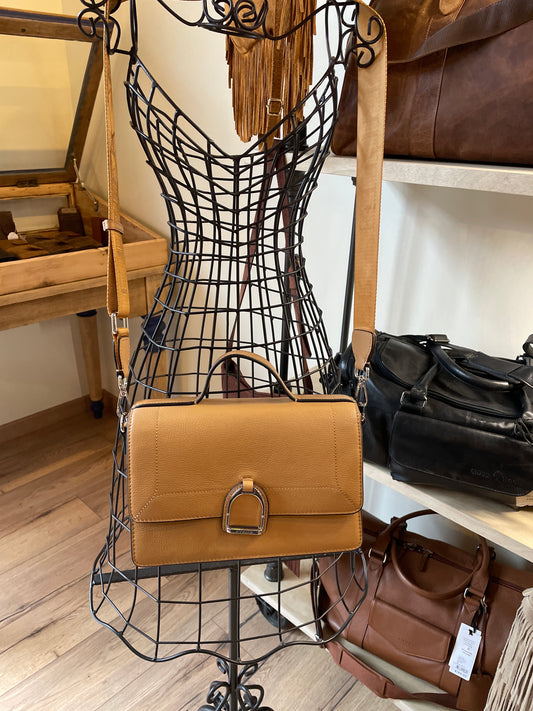 Sac bandoulière Altesse M en cuir grainé Ambre - Étrier