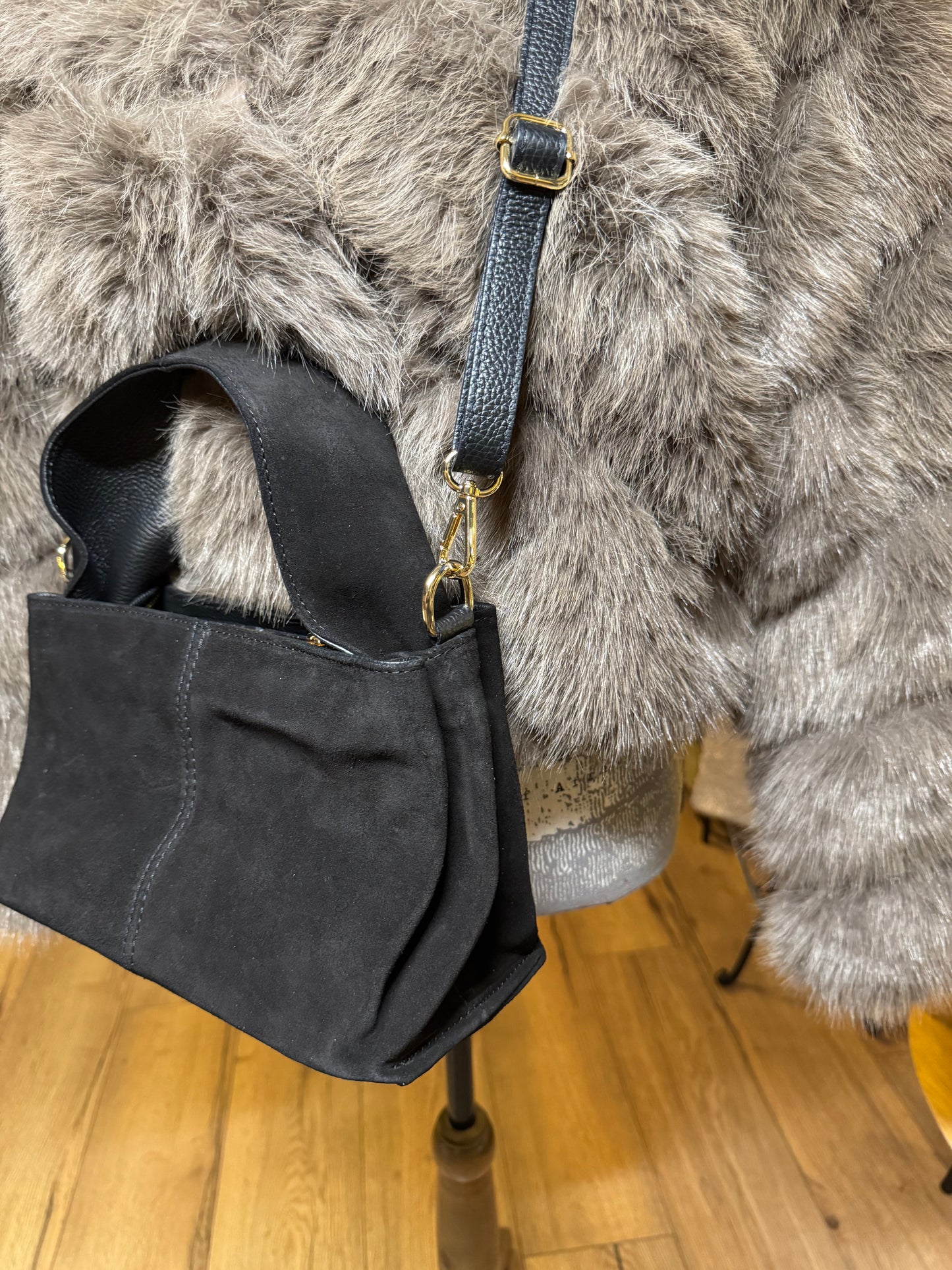 Sac Mini Pauline en daim noir