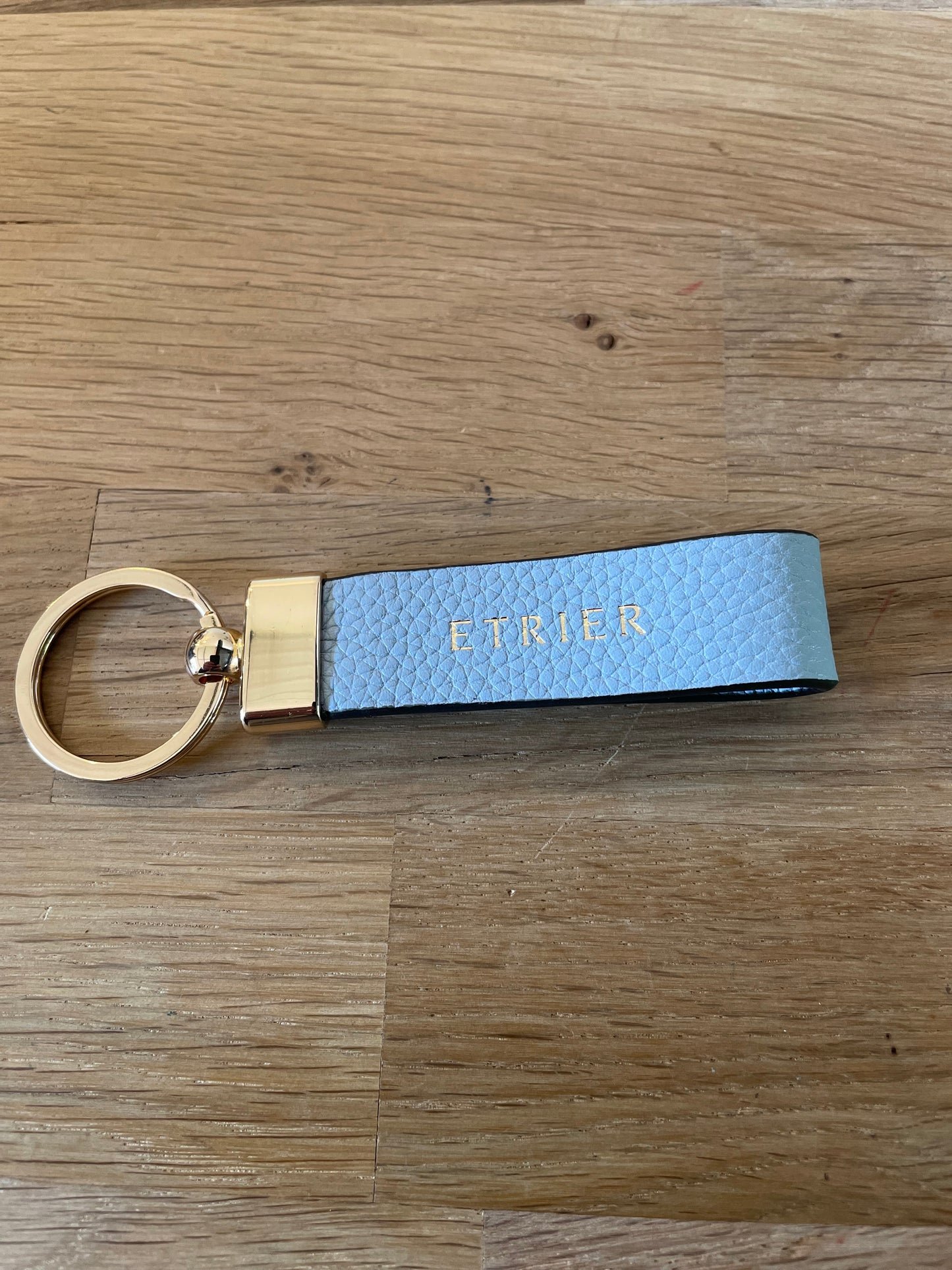 Porte clés en cuir bleu azur Tradition - Étrier