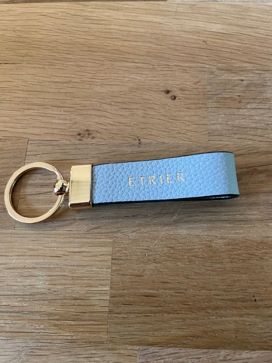 Porte clés en cuir bleu azur Tradition - Étrier