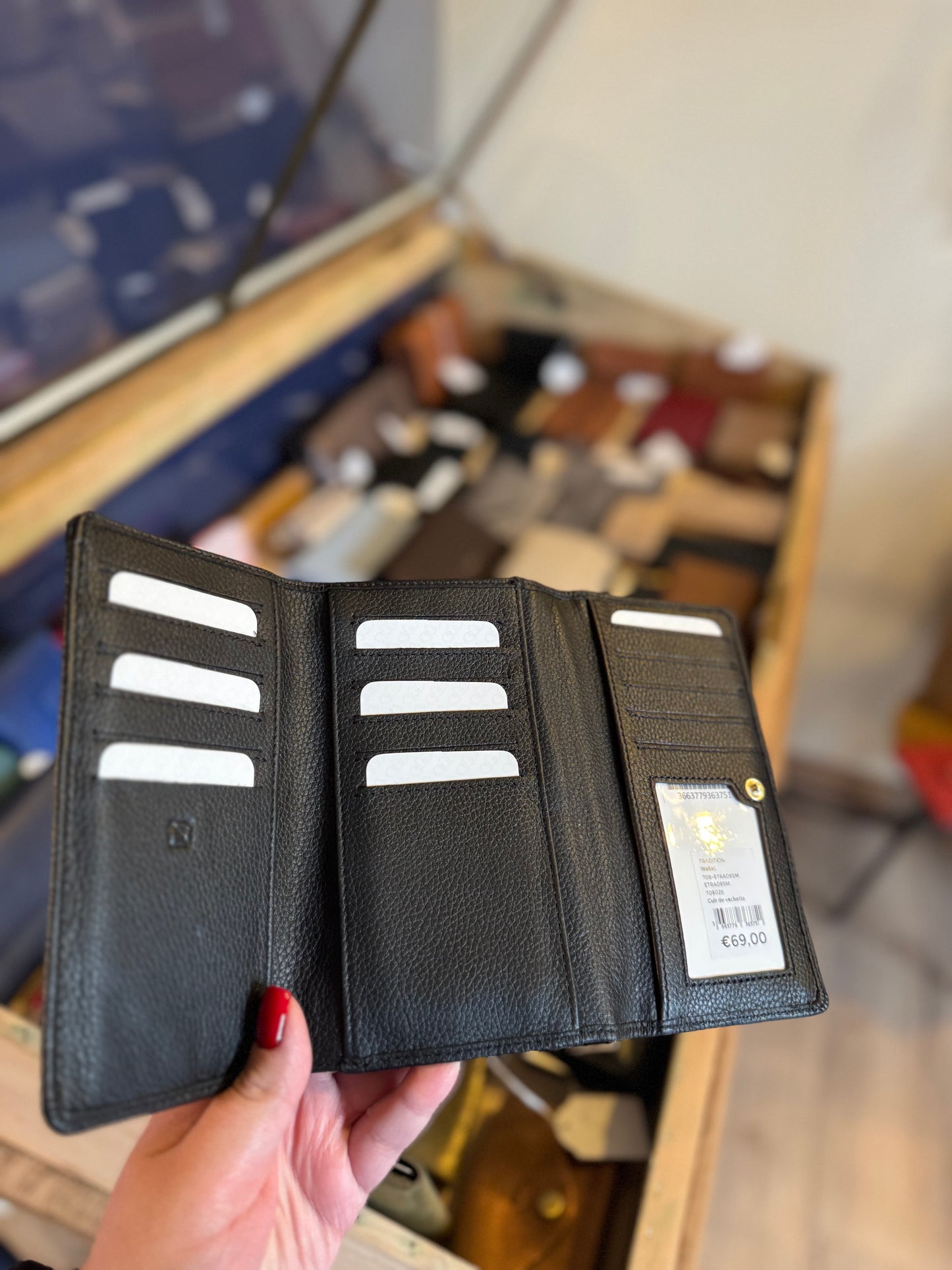 Portefeuille M Tradition cuir noir