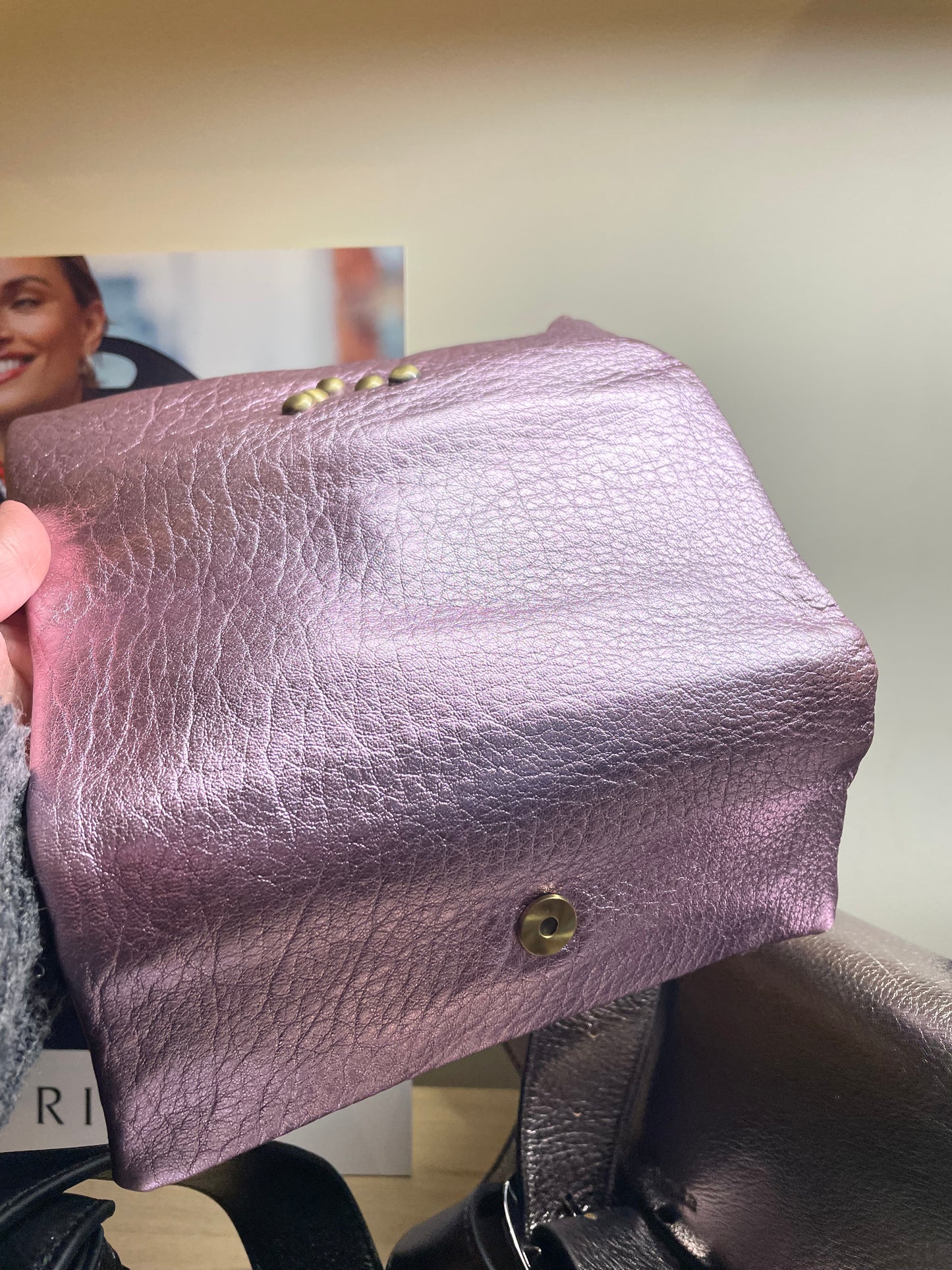 Trousse à bijoux en cuir rose nacré - Virginie Darling