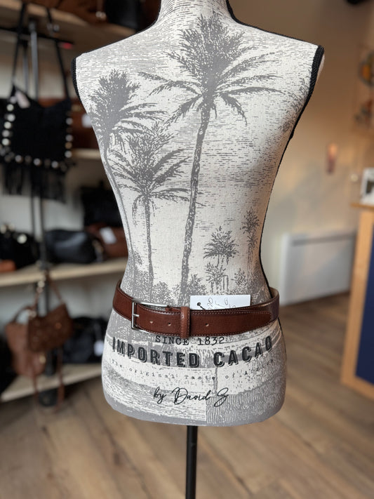 Ceinture Enzo en cuir marron