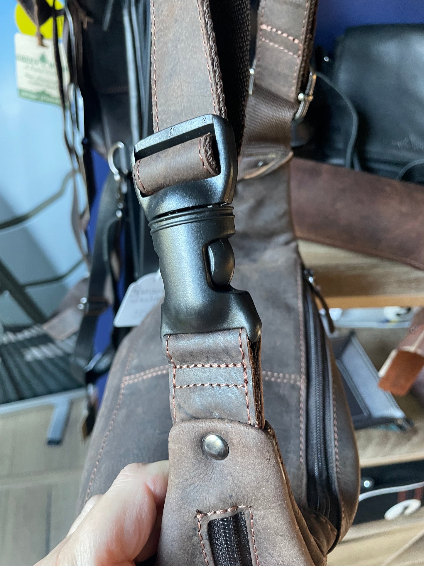 Sac banane Julien en cuir au look vintage brun (mixte)