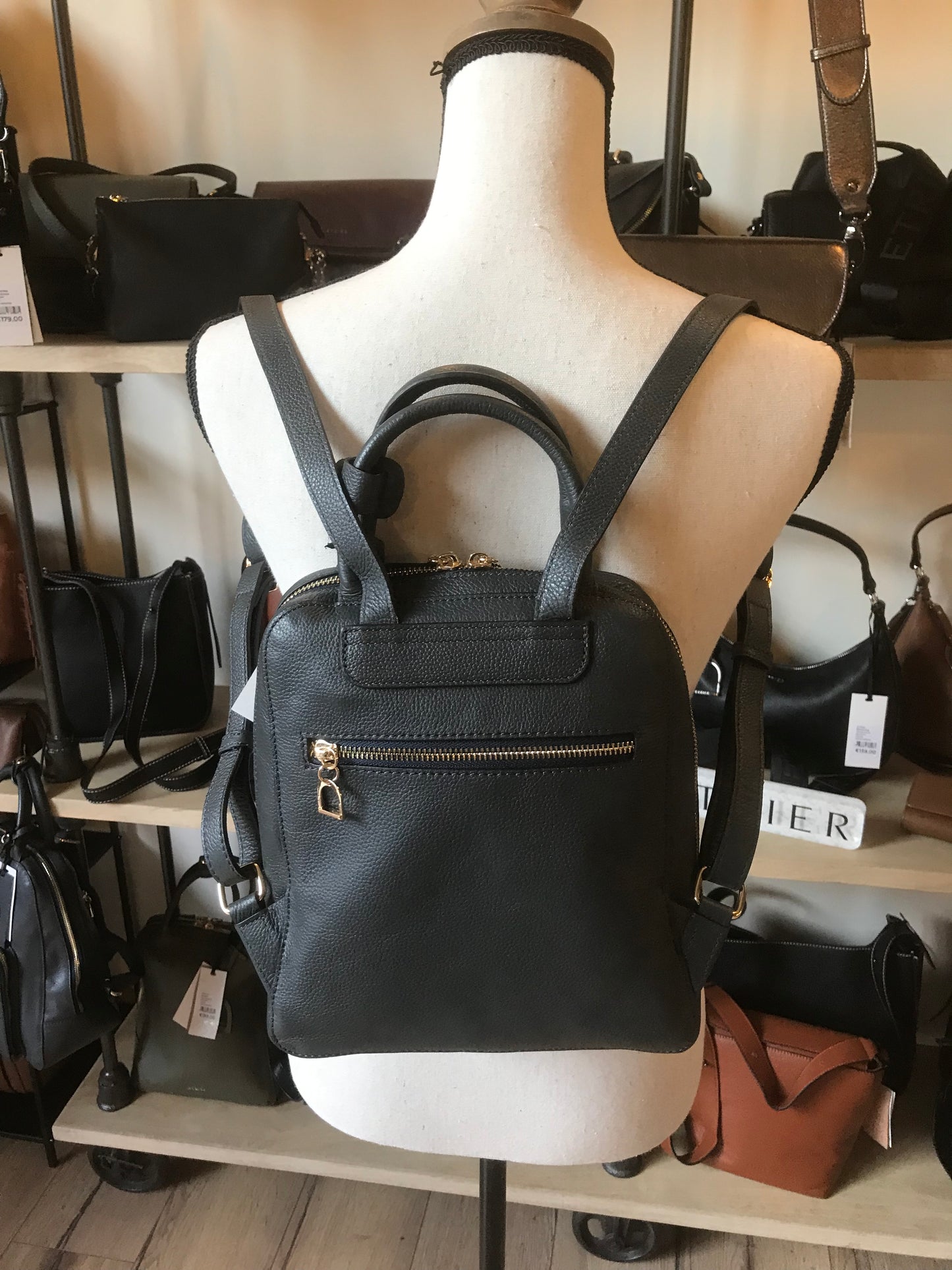 Sac à dos Tradition cuir marine (Étrier)