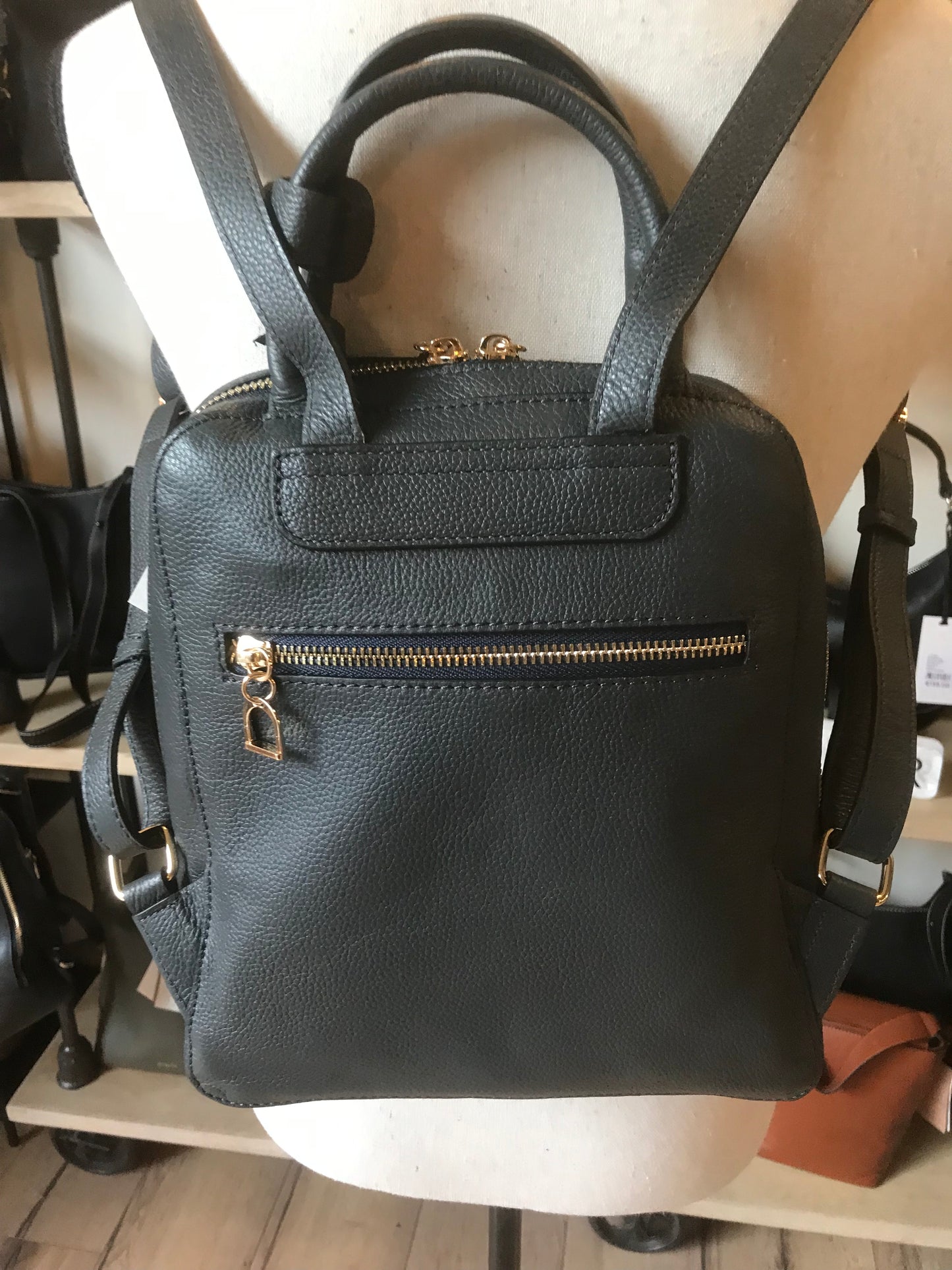 Sac à dos Tradition cuir marine (Étrier)