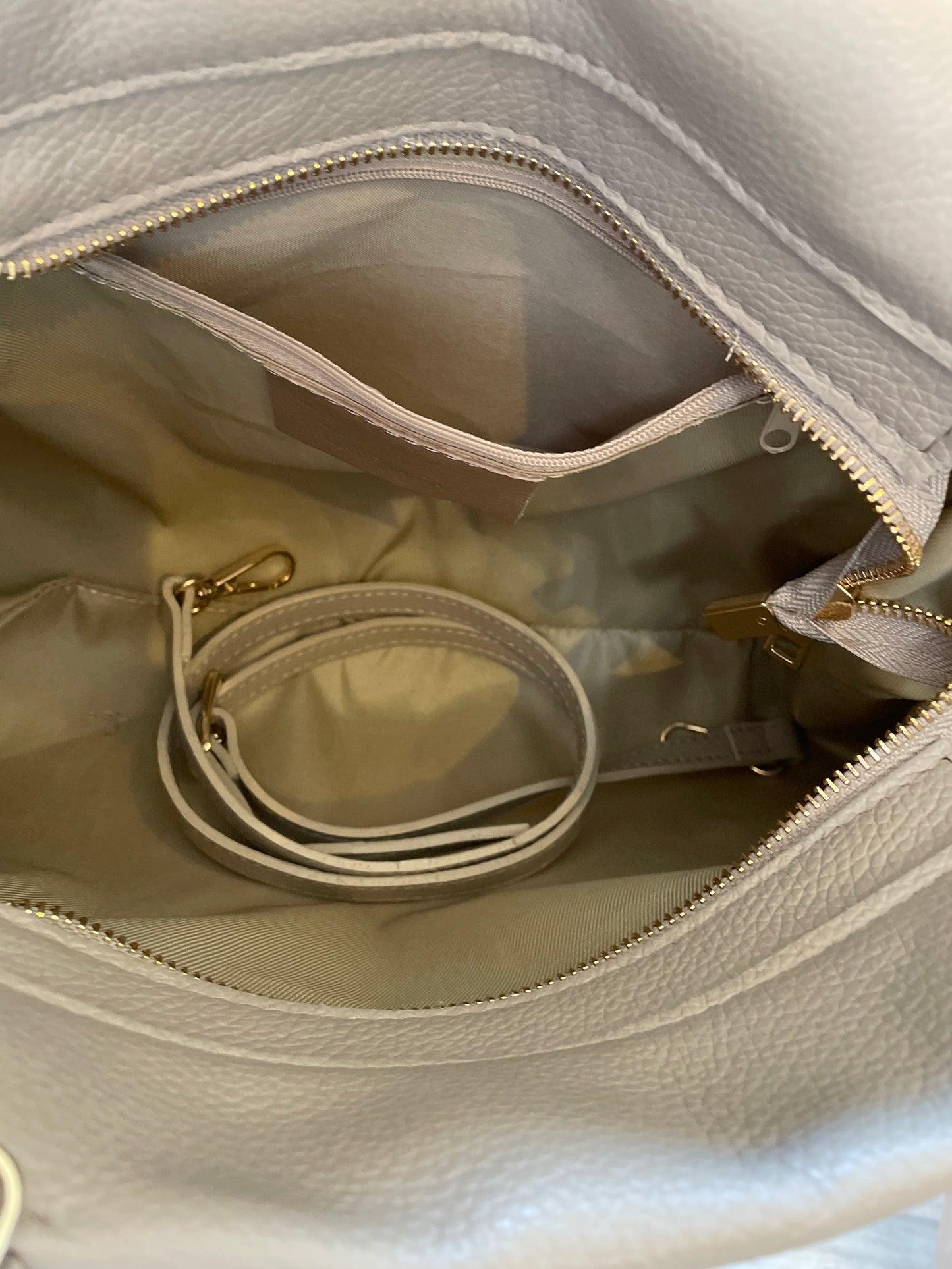 Sac Catherine en cuir beige