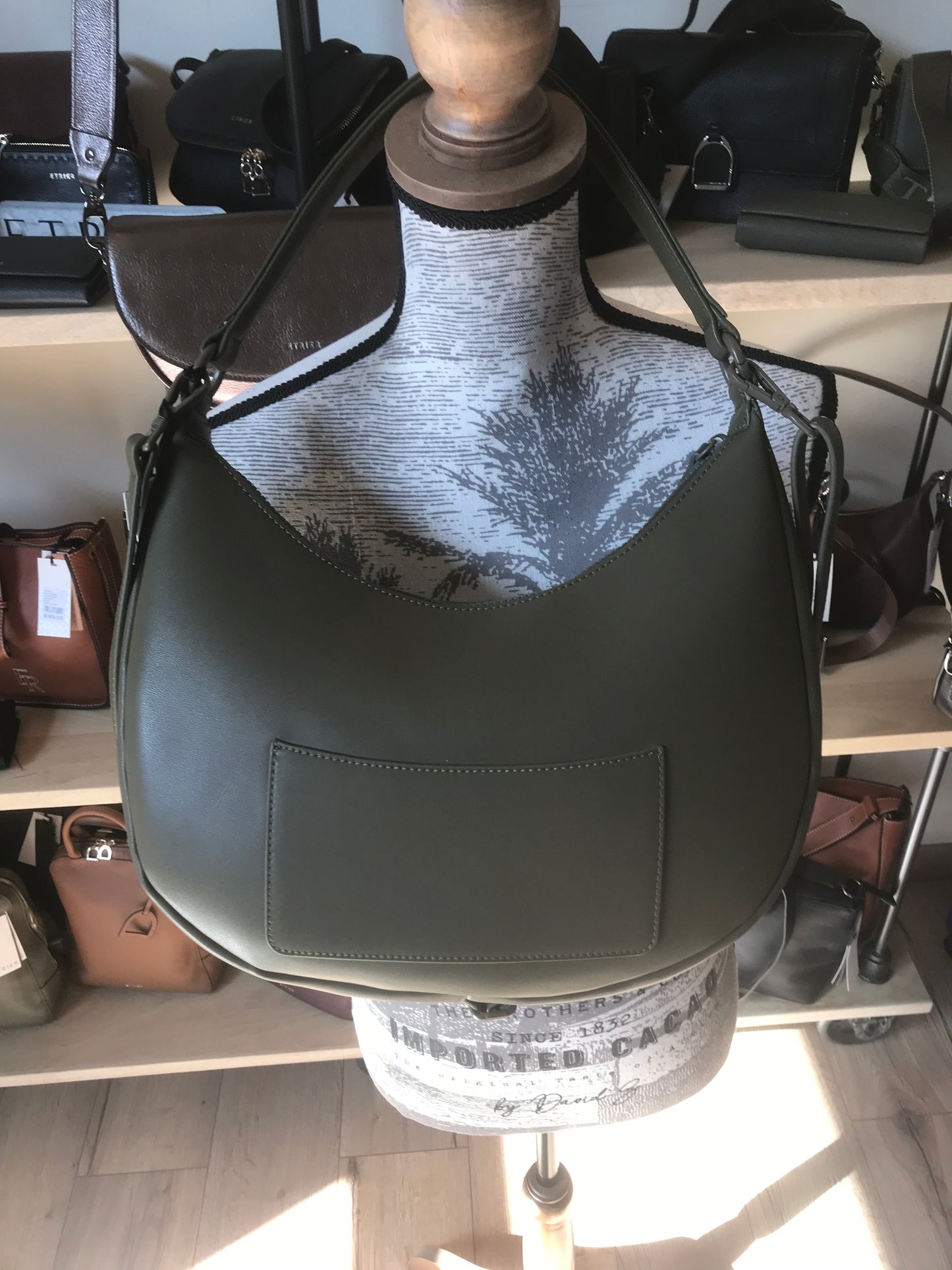 Sac en cuir porté épaule Oxer coloris Argile (Étrier)