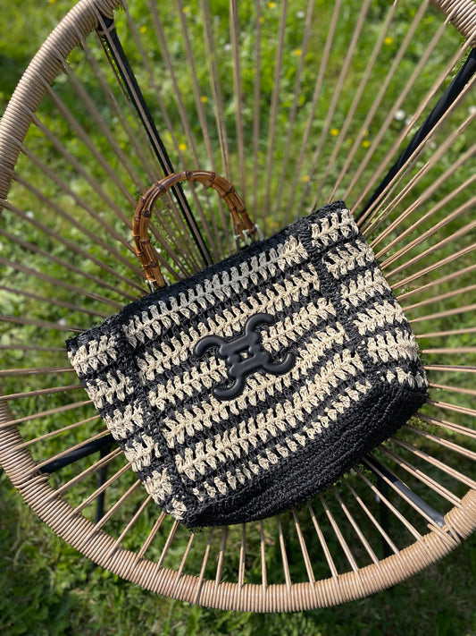 Panier Alba taupe/noir