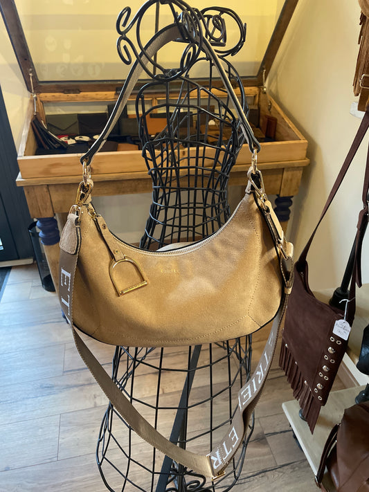 Sac porté épaule Altesse Suède et cuir Sable - Étrier